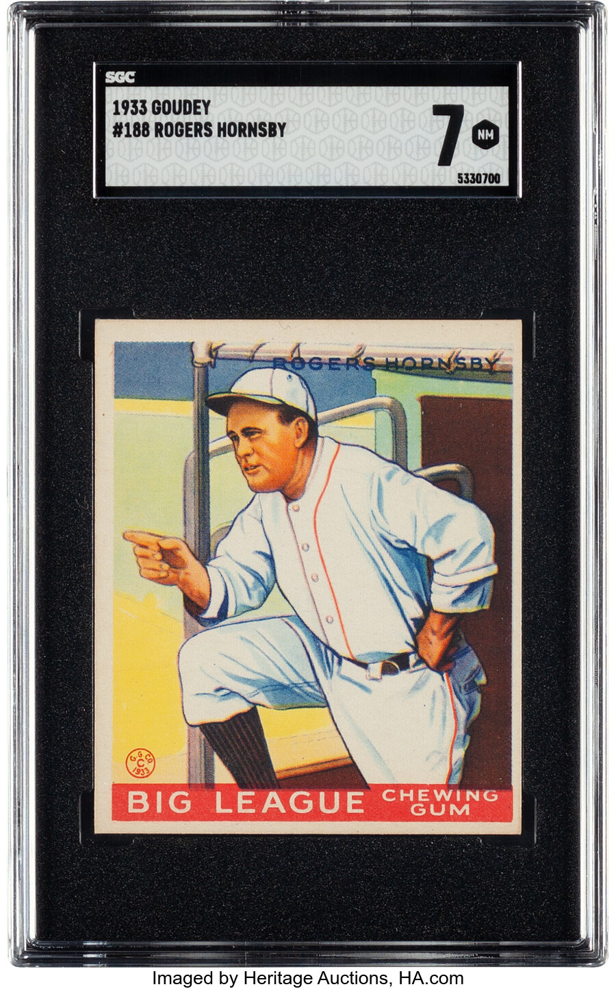 1933 Goudey Rogers Hornsby #188 SGC NM 7