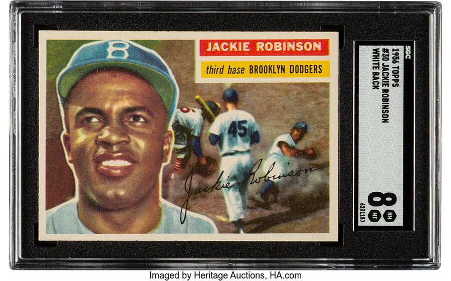 1956 Topps Jackie Robinson (White Back) #30 SGC NM-MT 8