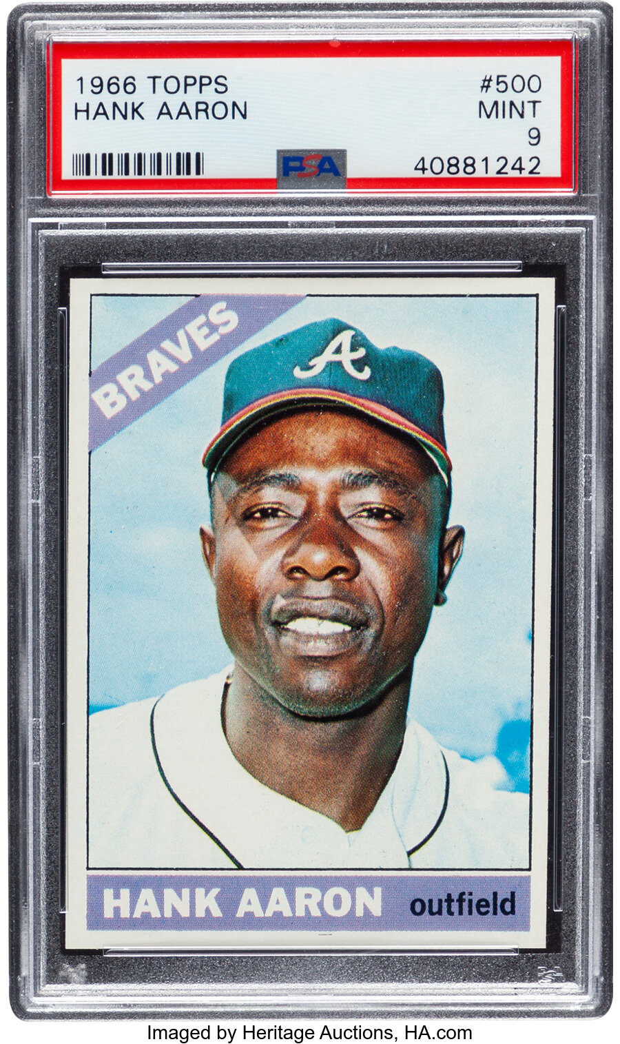 1966 Topps Hank Aaron #500 PSA Mint 9