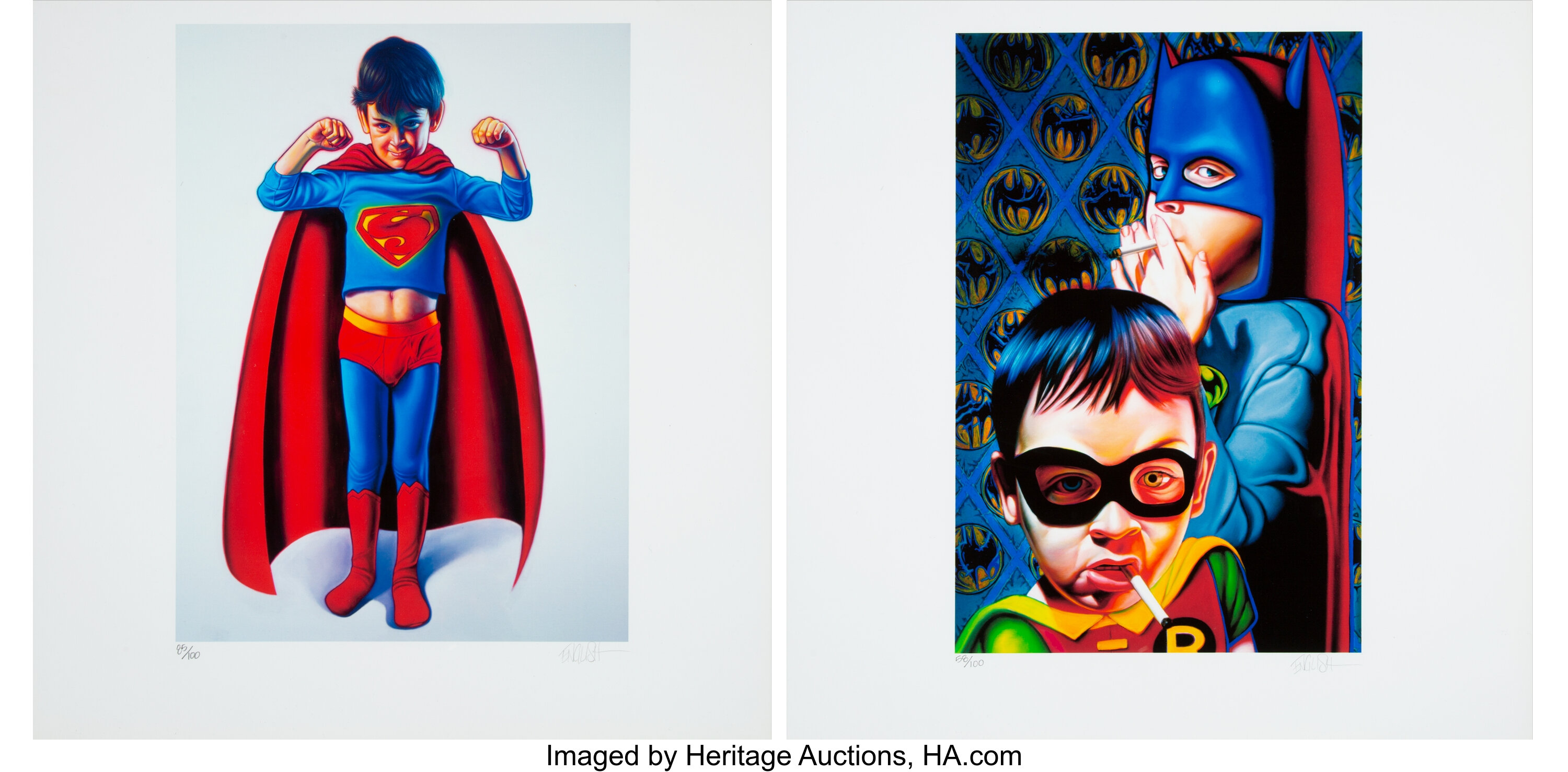 Ron English (b. 1959). Batman and the Boy Blunder II; Super Boy | Lot ...