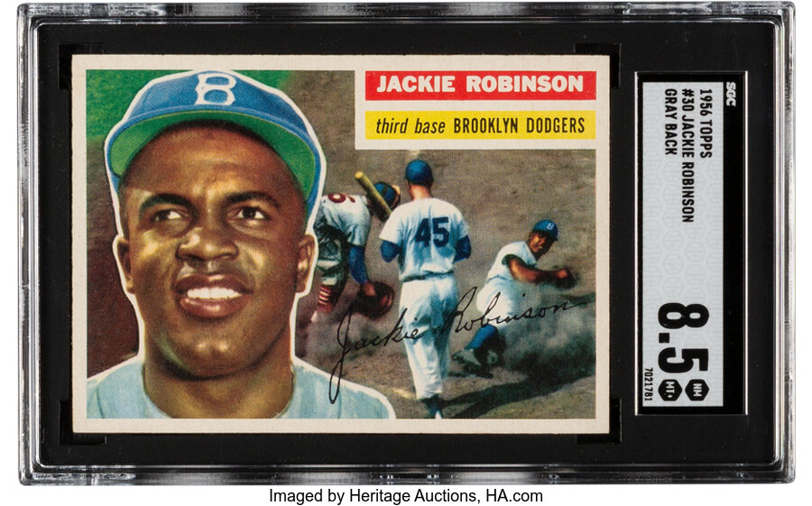 1956 Topps Jackie Robinson (Gray Back) #30 SGC NM/MT+ 8.5