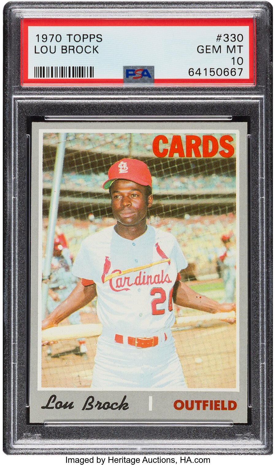 1970 Topps Lou Brock #330 PSA Gem Mint 10