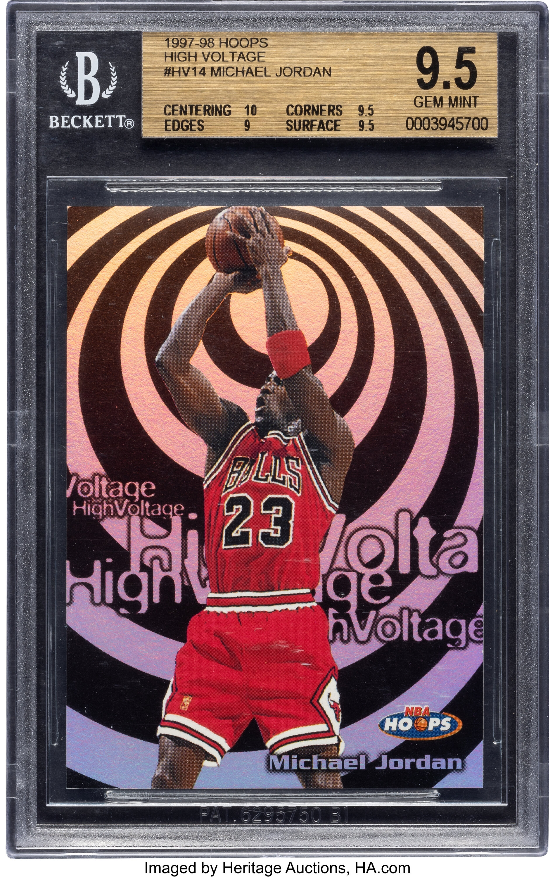 1997 Hoops Michael Jordan (High Voltage) #14 BGS Gem Mint 9.5.... | Lot ...