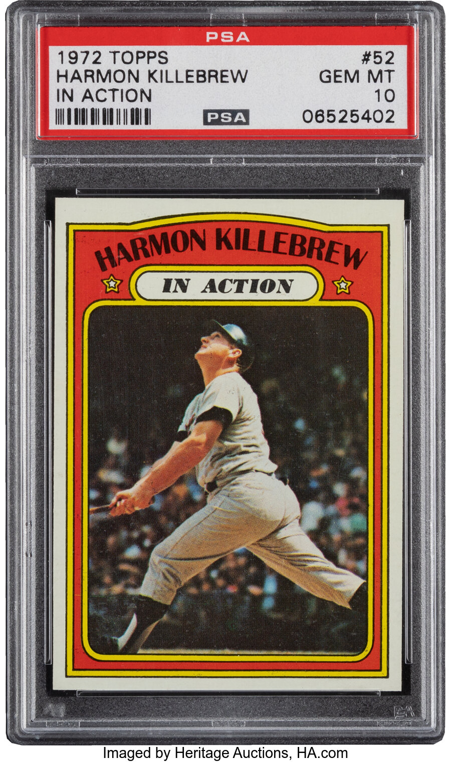 1972 Topps Harmon Killebrew (In Action) #52 PSA Gem Mint 10