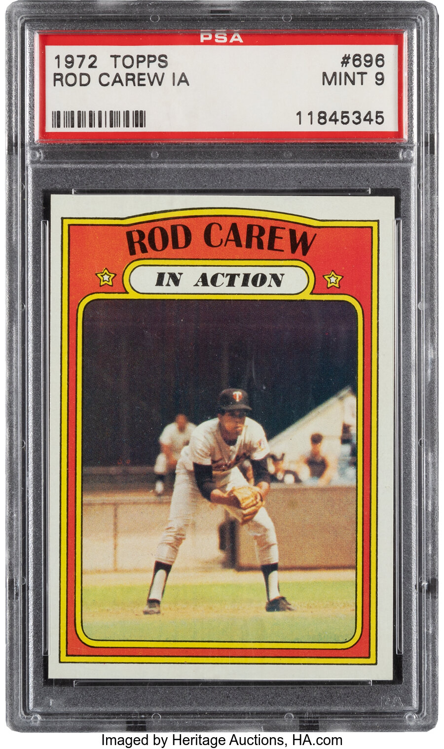 1972 Topps Rod Carew (In Action) #696 PSA Mint 9- Only One Higher