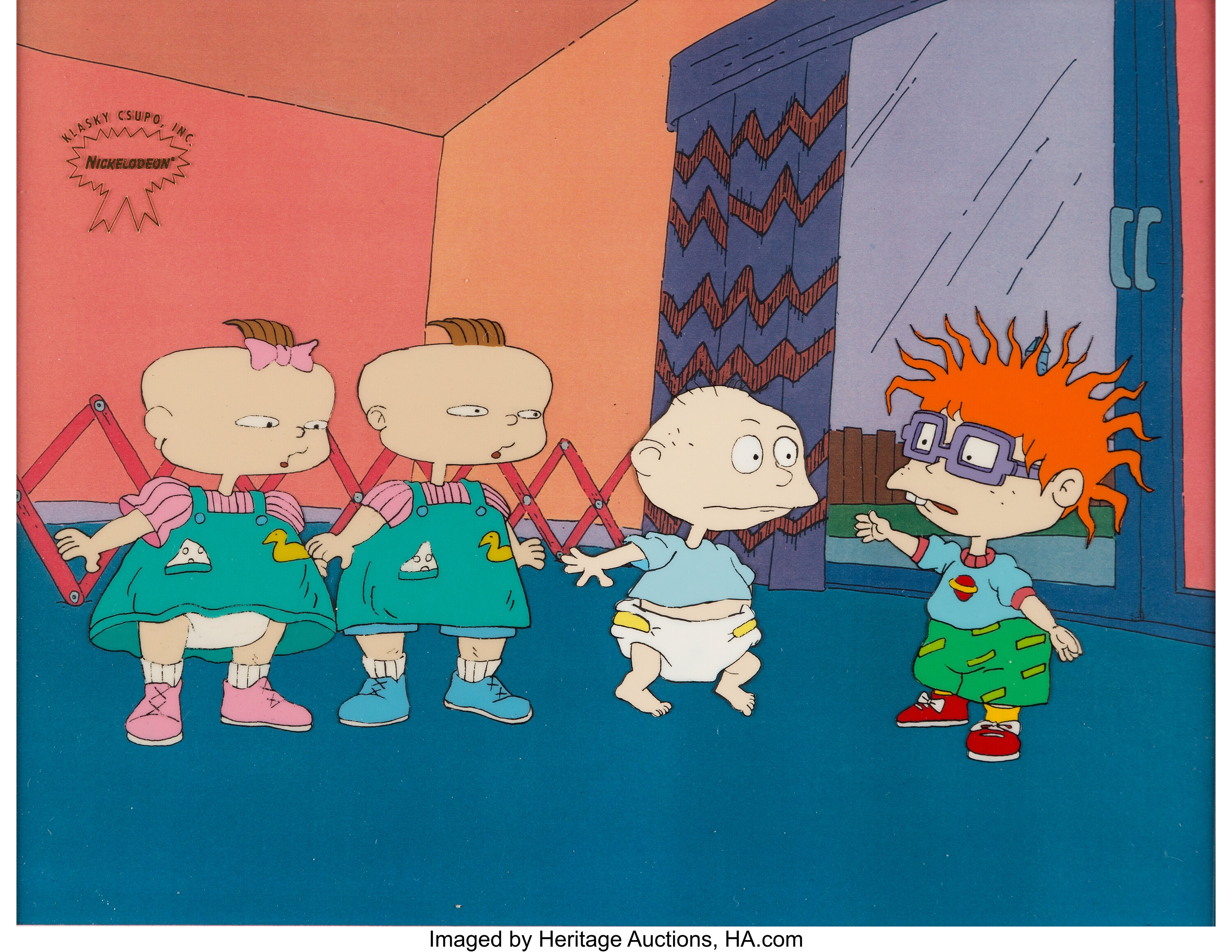 Rugrats Phil, Lil, Tommy and Chuckie Production Cel (Nickelodeon, | Lot ...