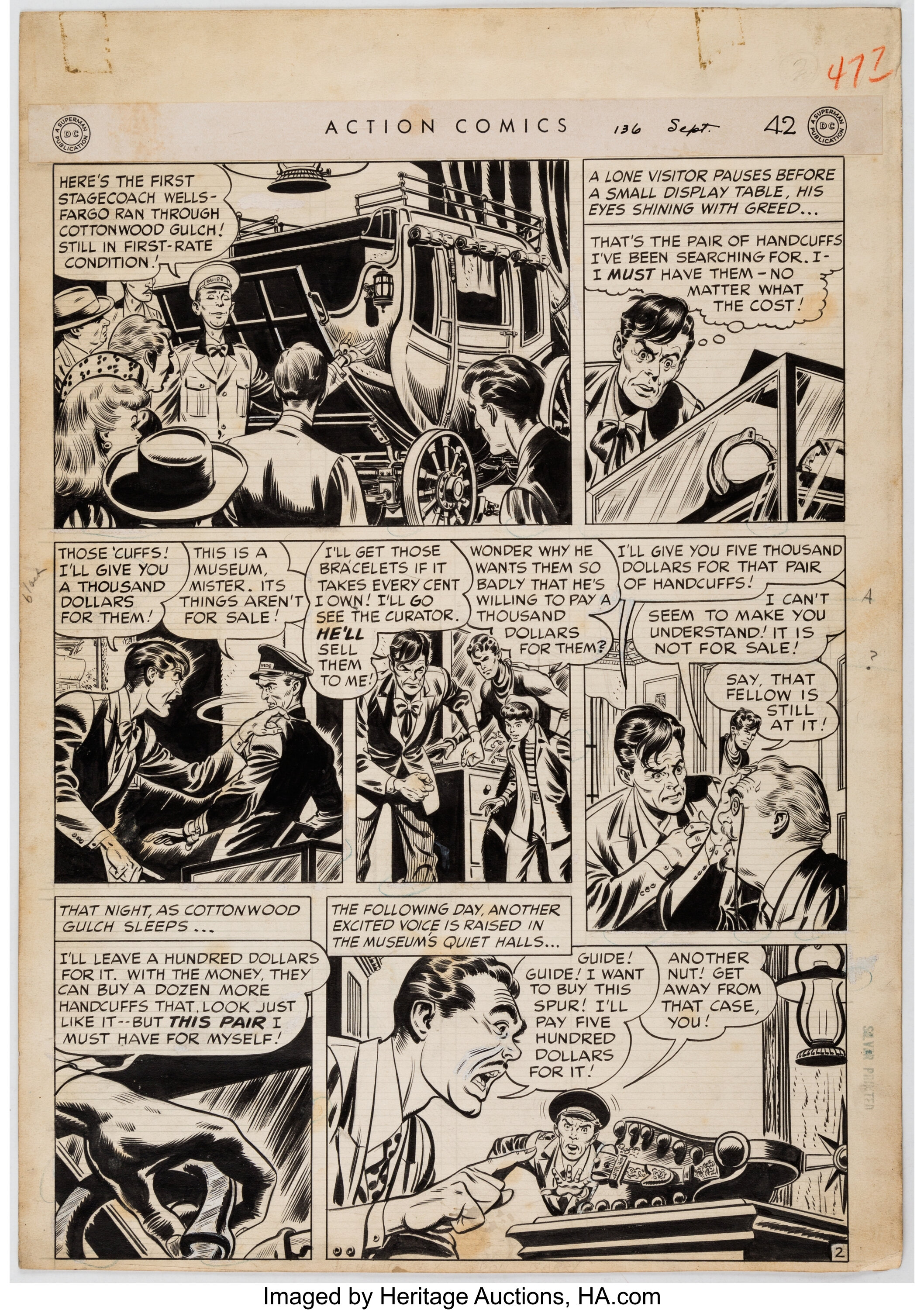 Dan Barry Action Comics #136 Story Page 2 Original Art (DC, | Lot ...