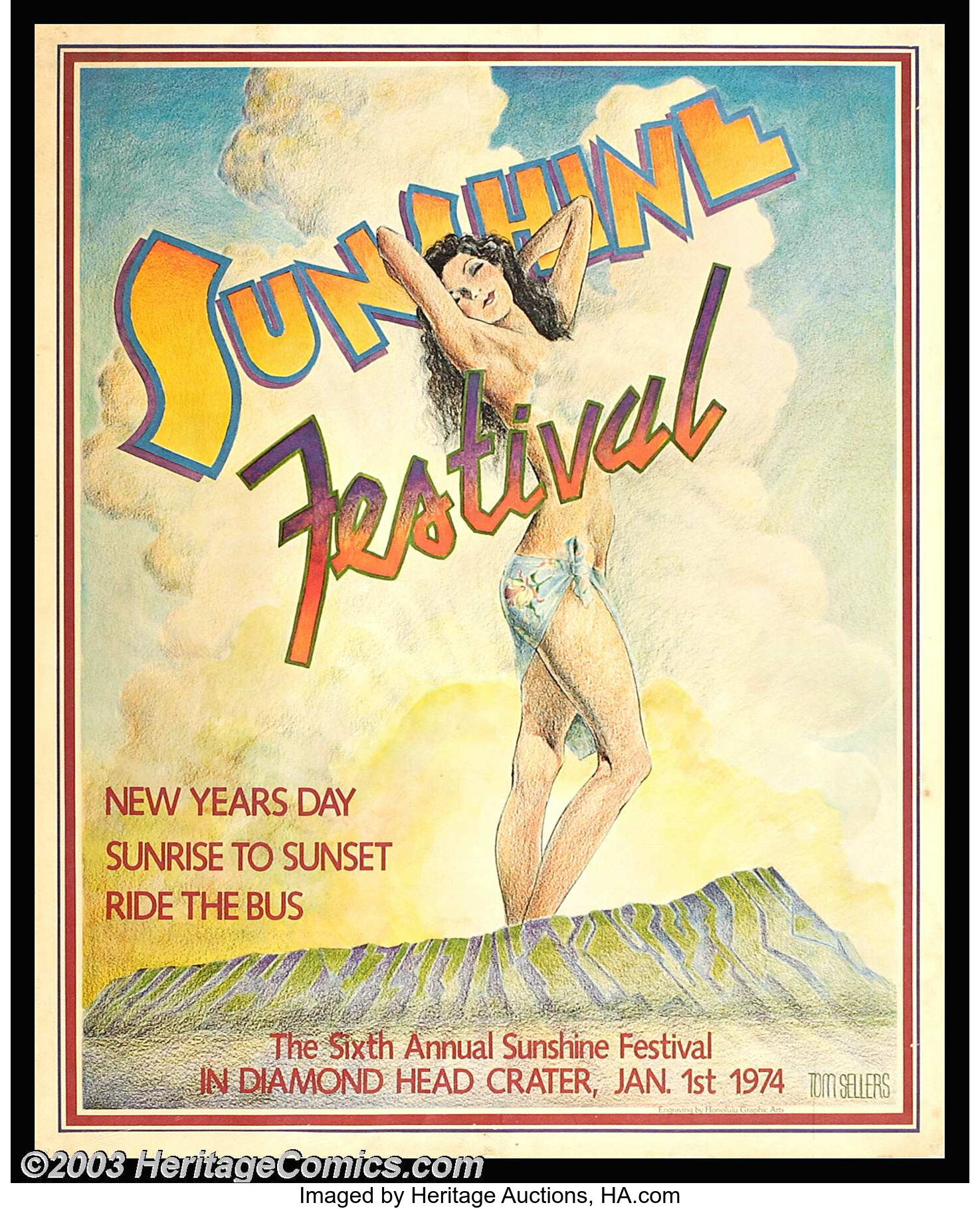 Sunshine Festival Underground Music Memorabilia Poster (Honolulu