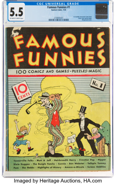 Platinum Age (1897-1937):Miscellaneous, Famous Funnies #1 (Eastern Color, 1934) CGC FN- 5.5 Off-white to white pages....