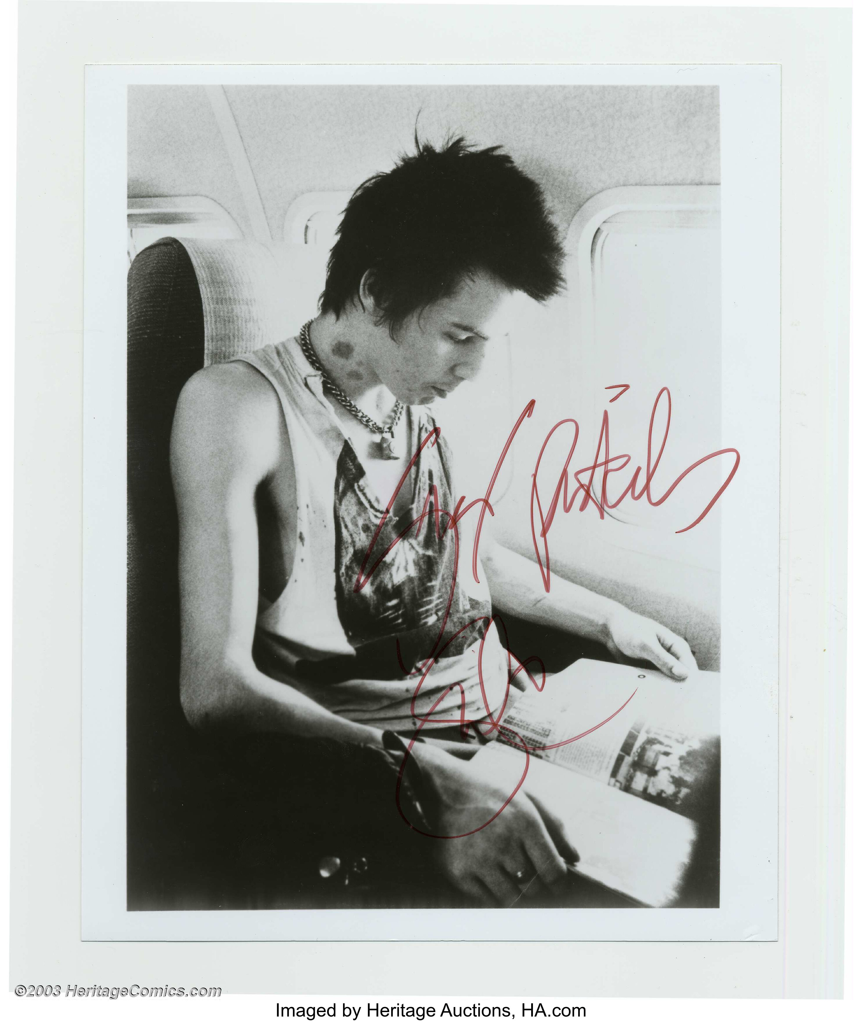 Sex Pistols Sid Vicious Autographed 8 X 10 Undated This Is One 7267