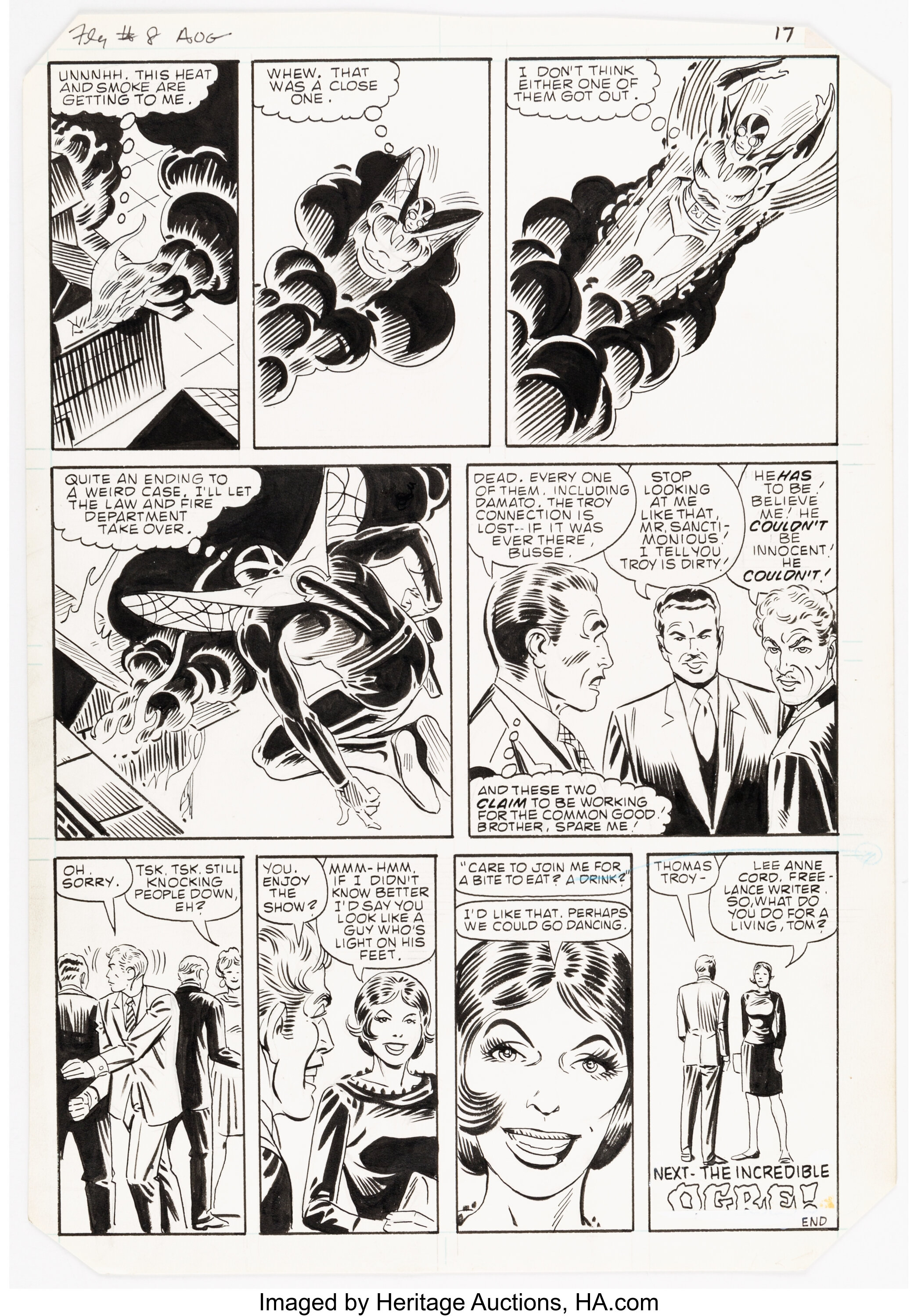 Steve Ditko The Fly #8 Story Page 17 Original Art (Archie Comics, | Lot ...