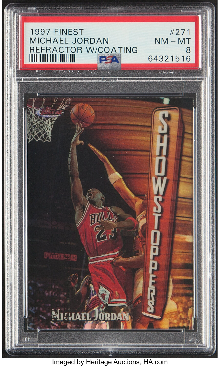 1997 Finest Michael Jordan (Refractor With Coating) #271 PSA NM-MT 8