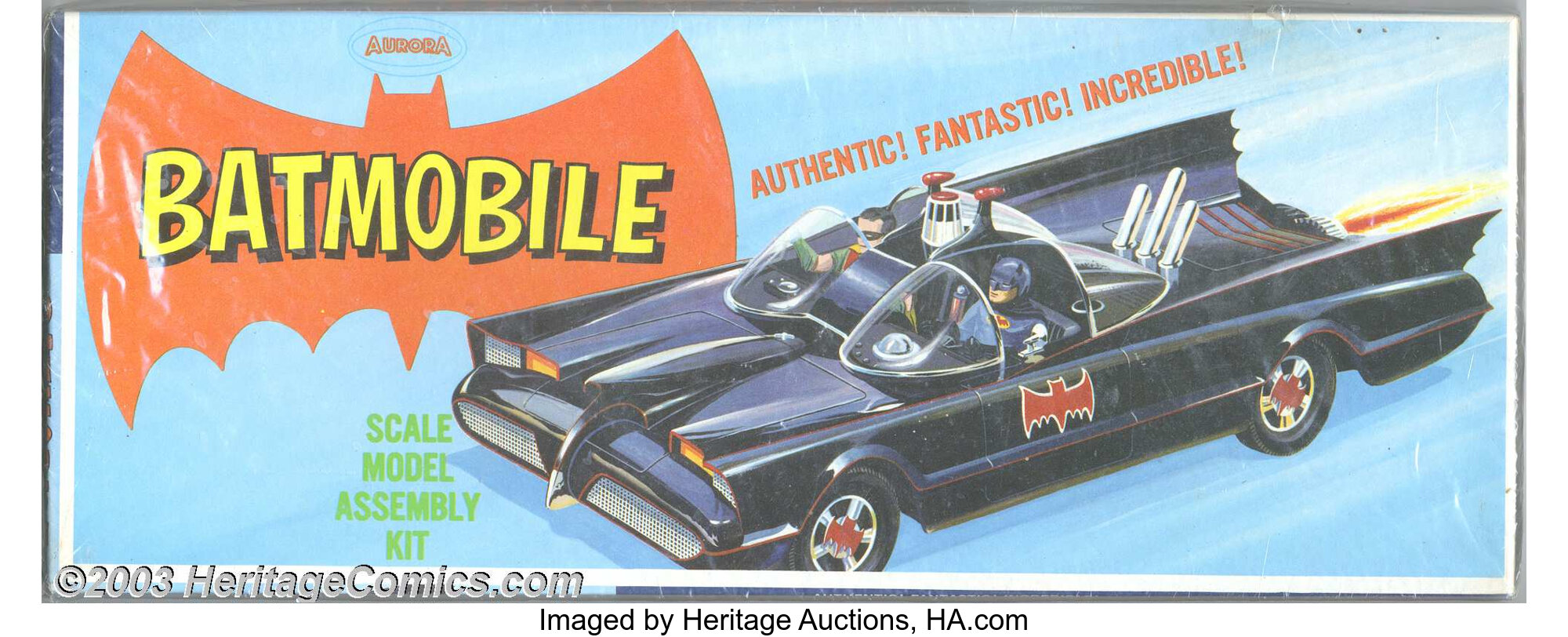 Batmobile Model Kit (Aurora, 1966). Atomic batteries to power! | Lot ...