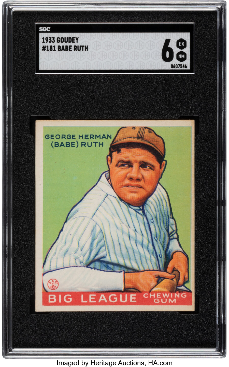 1933 Goudey Babe Ruth #181 SGC EX/NM 6