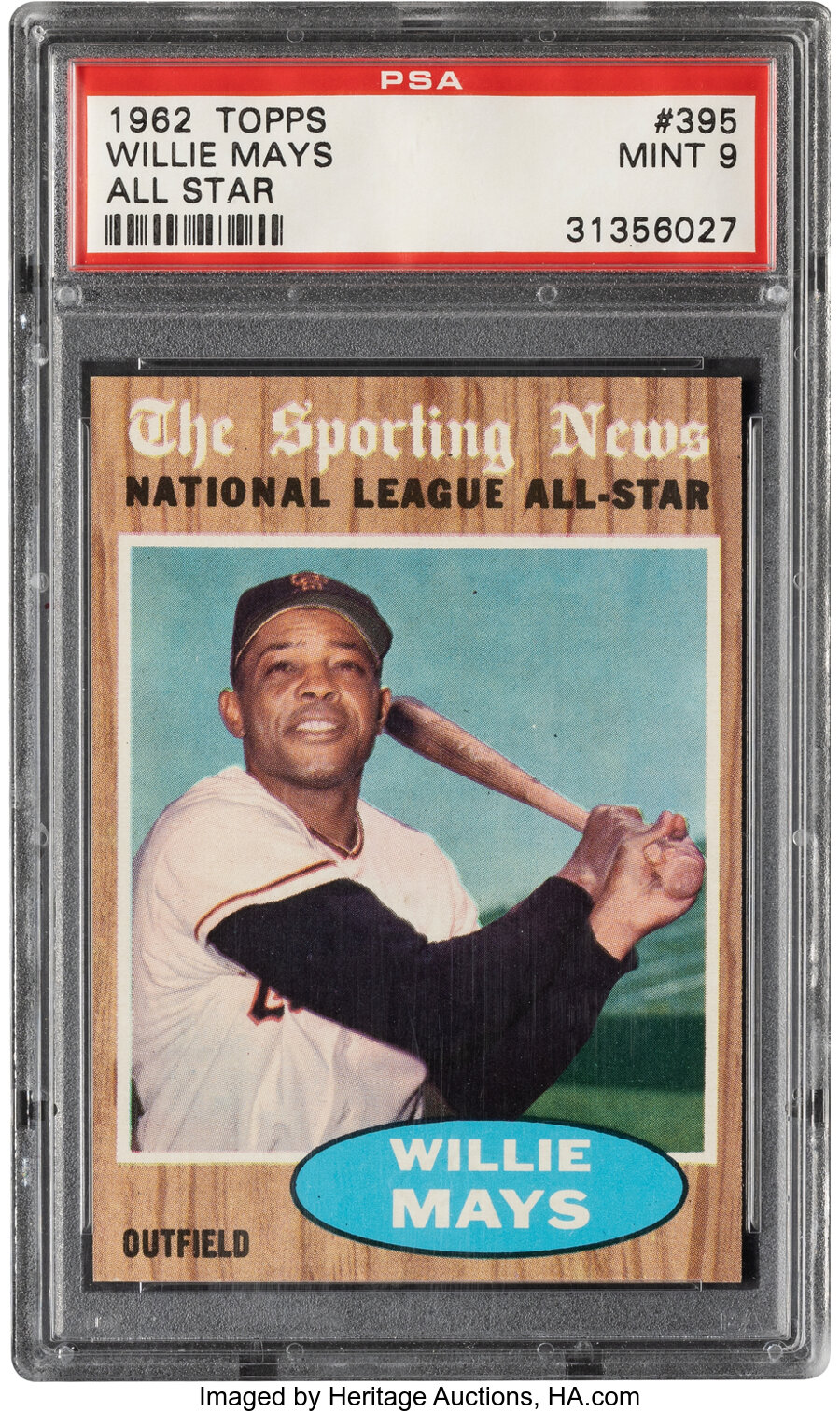 1962 Topps Willie Mays (All Star) #395 PSA Mint 9 - None Higher