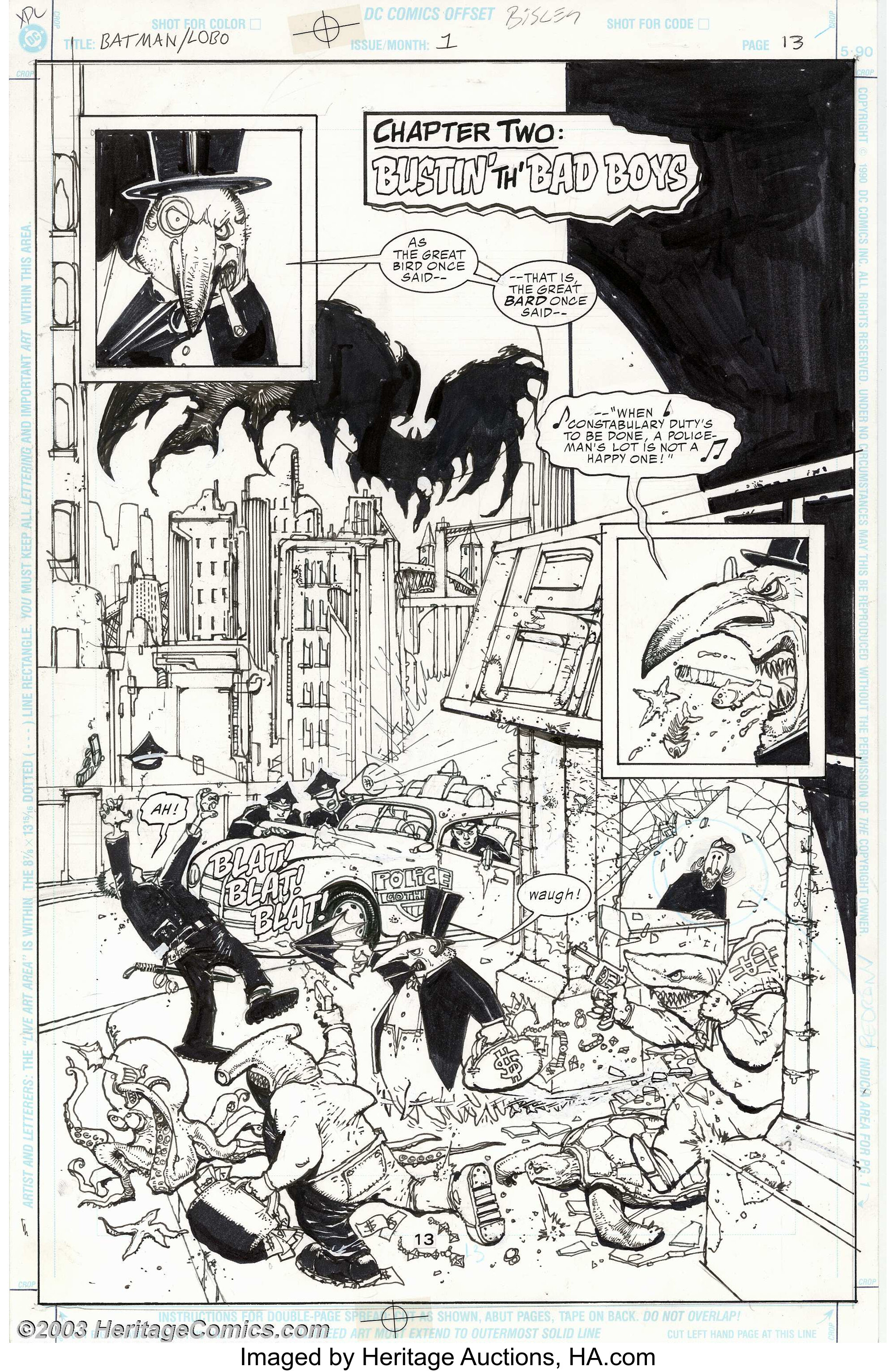 Simon Bisley - Original Art for Batman/Lobo, Chapter Two, pages | Lot #5095  | Heritage Auctions