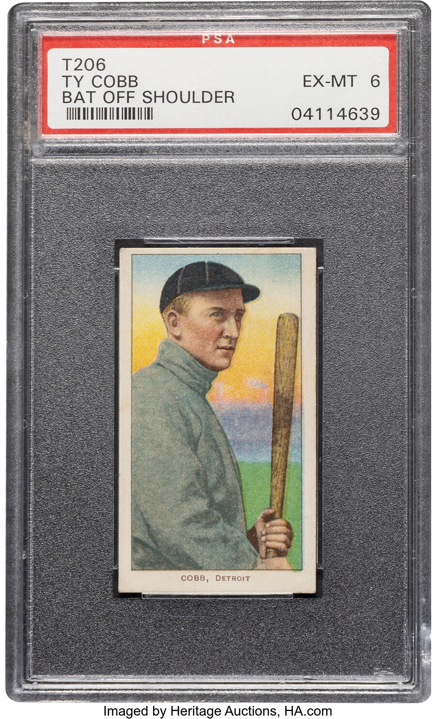 1909-11 T206 Tolstoi Ty Cobb (Bat Off Shoulder) PSA EX-MT 6--The Single Finest Tolstoi Example!