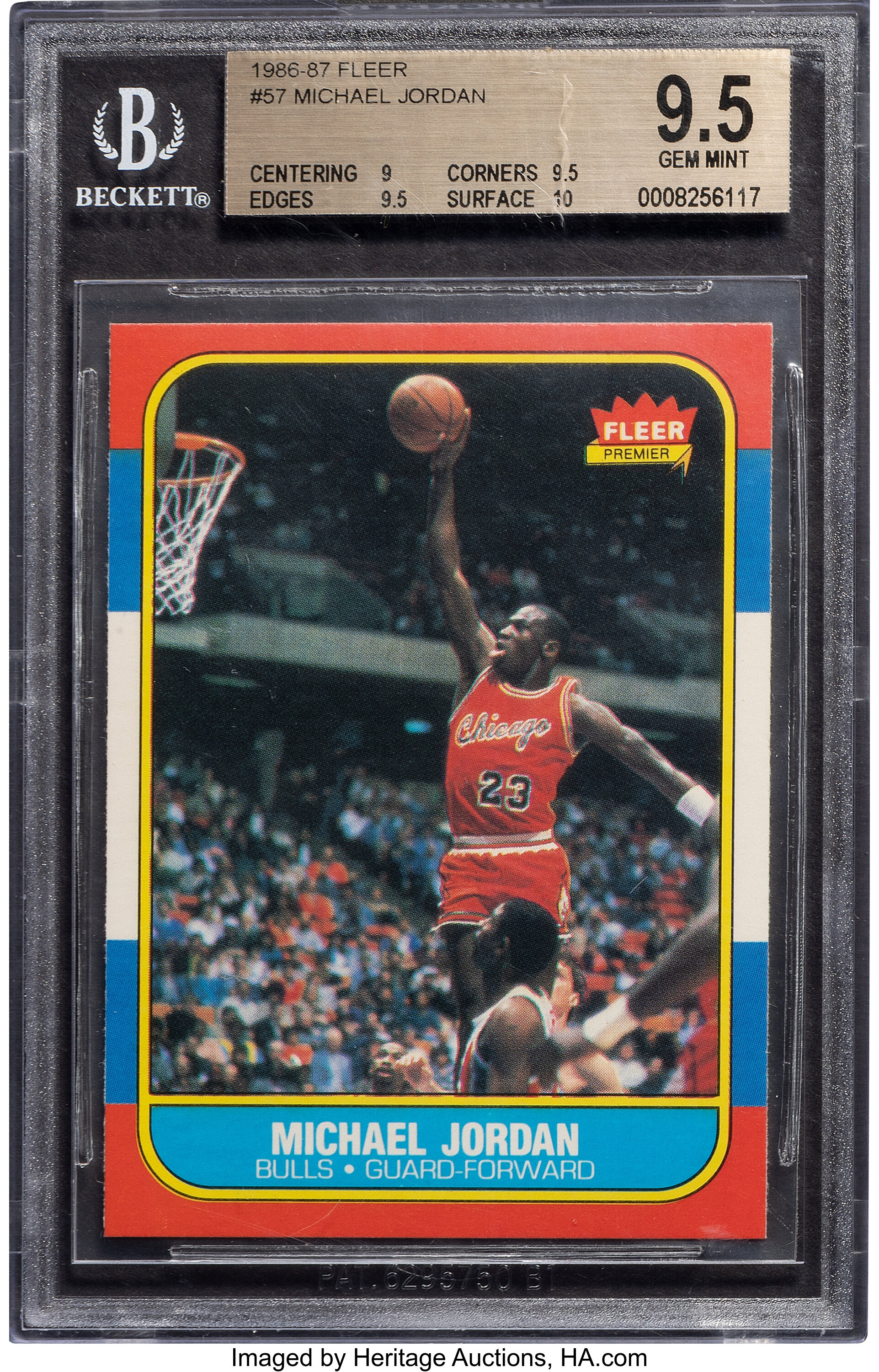 1986 Fleer Michael Jordan Rookie #57 BGS Gem Mint 9.5.... | Lot #53393 ...