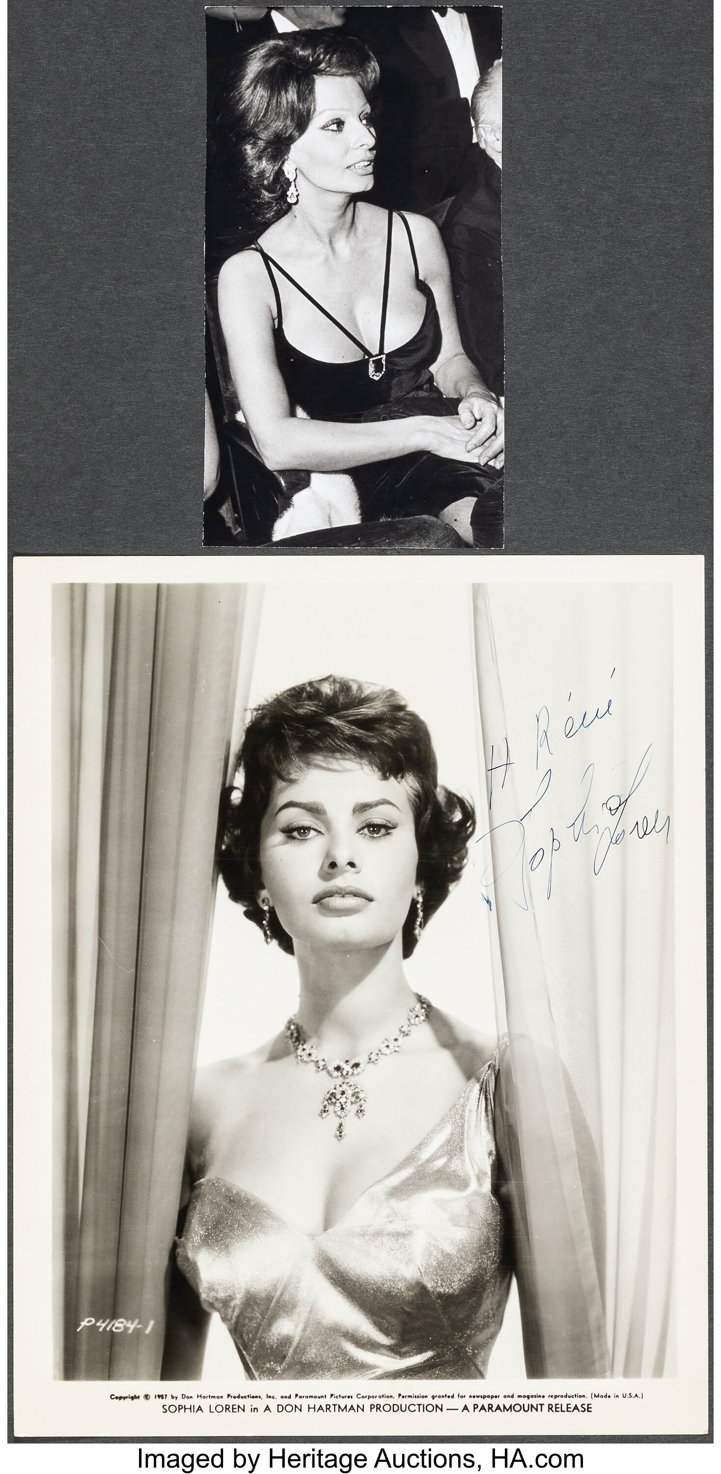 Sophia Loren Paramount 1964 Finevery Fine Autographed Lot 51247 Heritage Auctions 