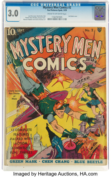 Golden Age (1938-1955):Superhero, Mystery Men Comics #2 (Fox, 1939) CGC GD/VG 3.0 Cream to off-white pages....