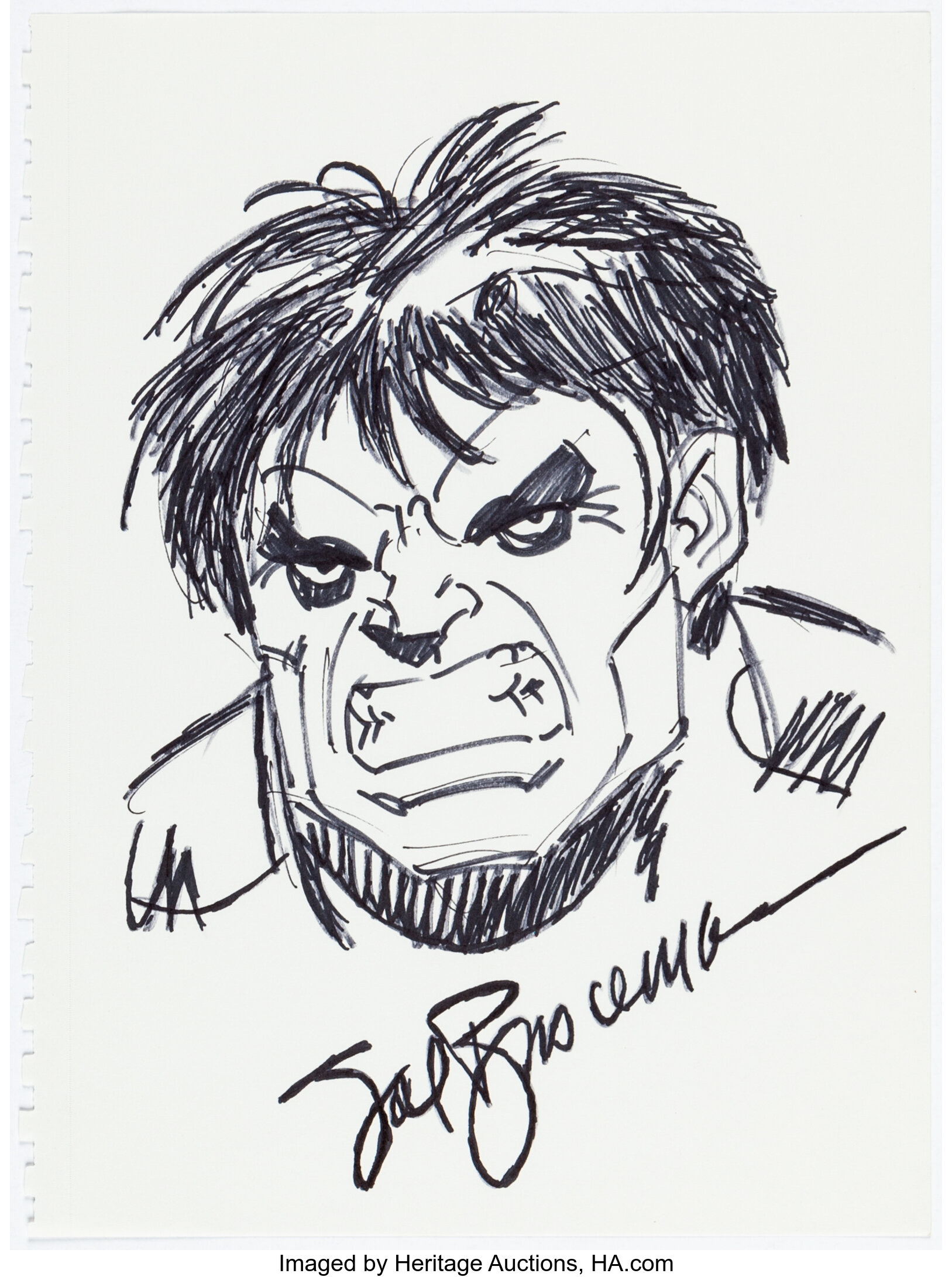 Sal Buscema - Hulk Sketch Original Art (undated).... Original Comic ...