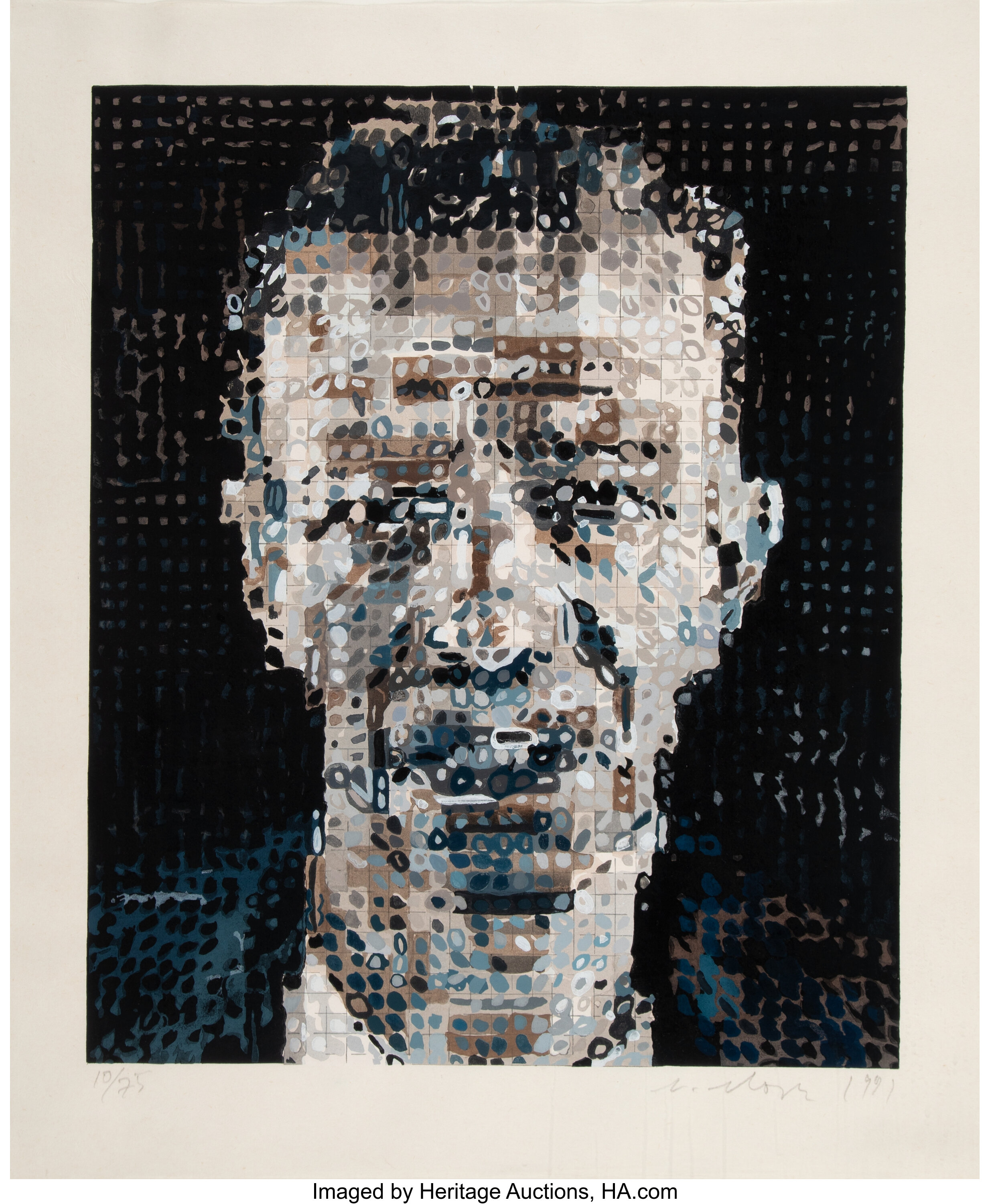 Chuck Close (1940-2021). Alex, 1991. Ukiyo-e woodcut in colors on | Lot ...