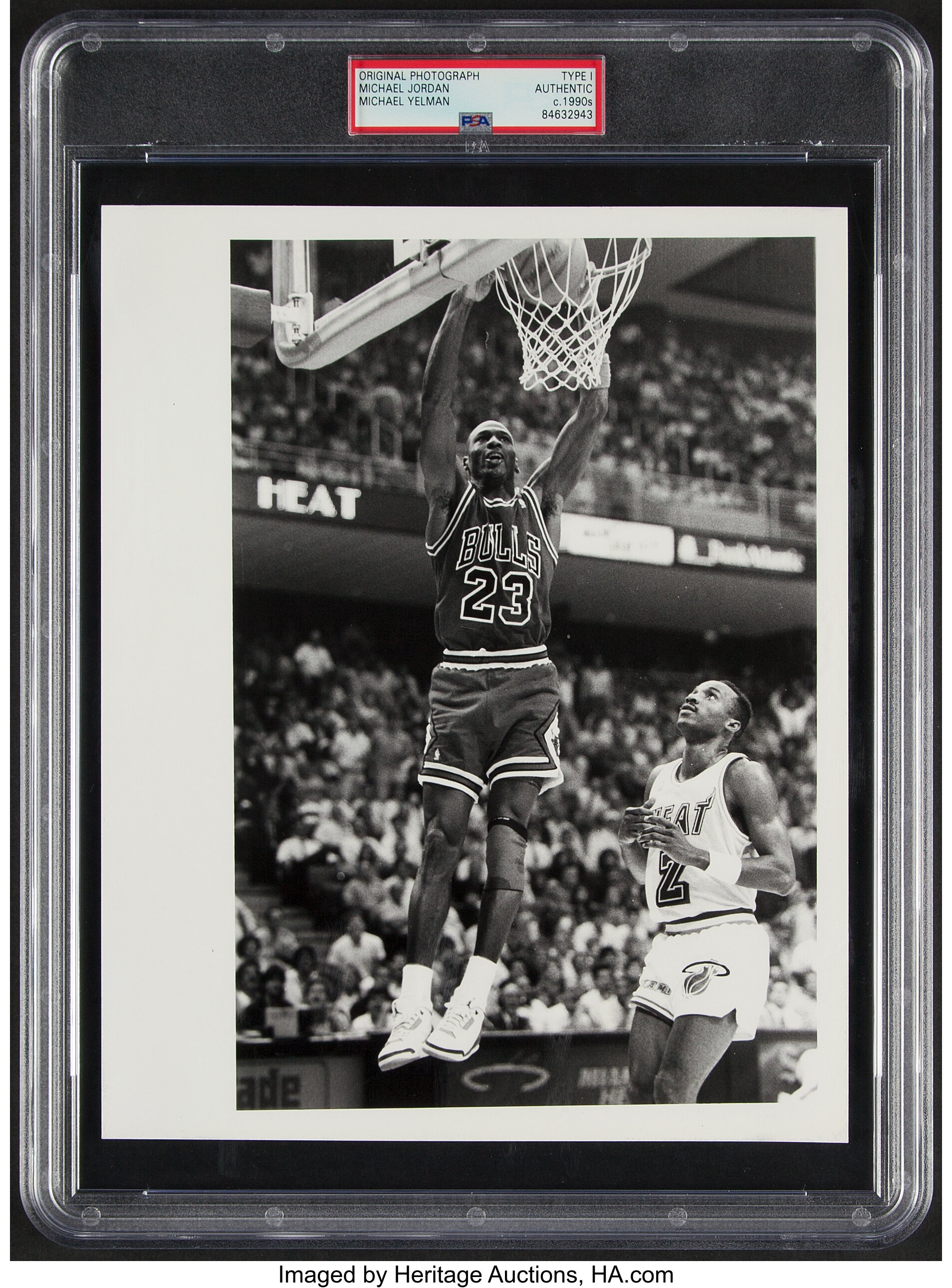 Michael Jordan Dunking Original Photograph, Psa Type I. 