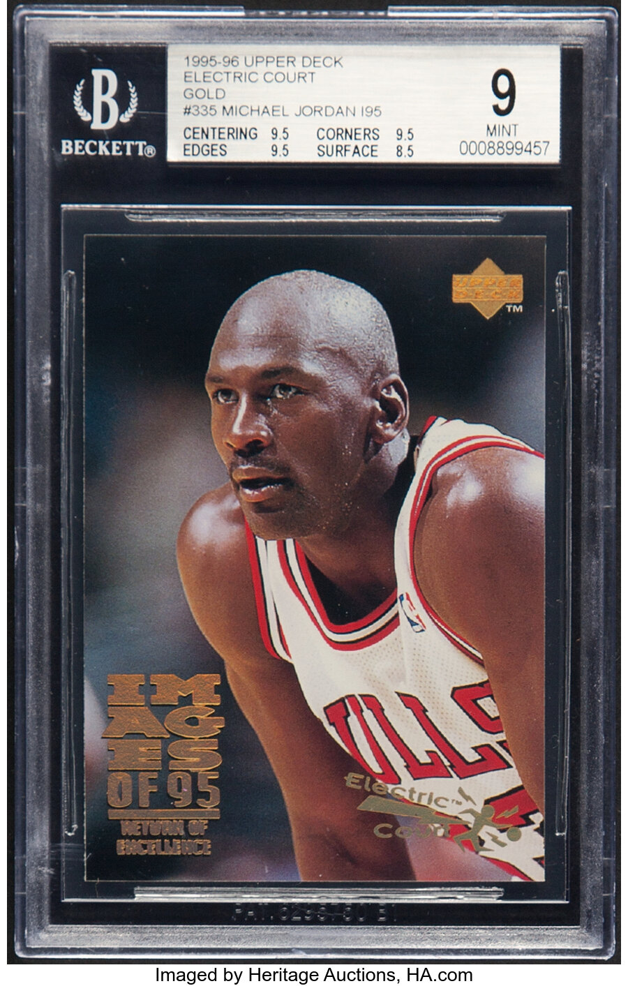 1995 Upper Deck Michael Jordan (Electric Court - Gold) #335 BGS Mint 9