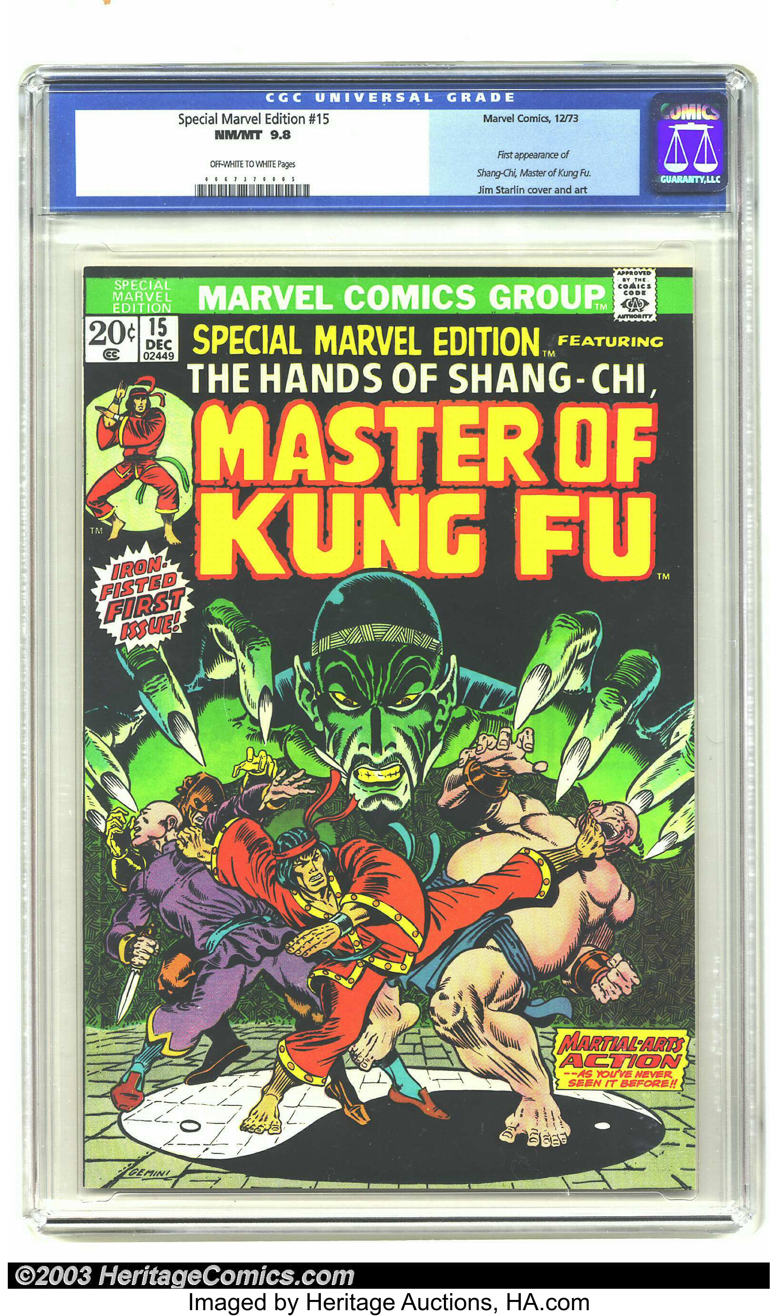 Special Marvel Edition 15 Shang Chi Master Of Kung Fu Marvel Lot Heritage Auctions