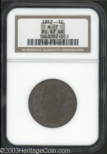 1852 1C MS, Coin Explorer