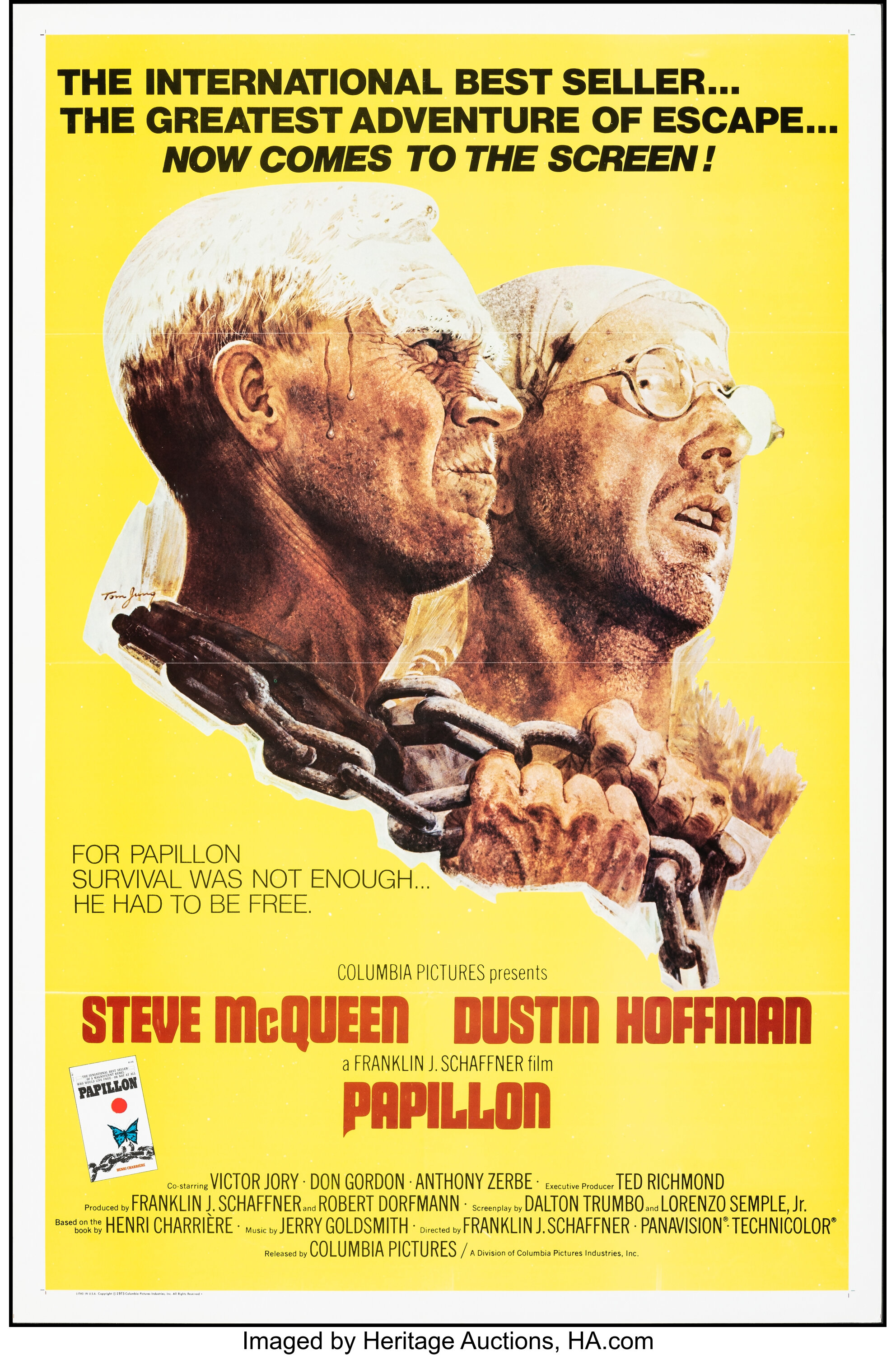 Papillon (Allied Artists, 1973). Folded, Very Fine+. One Sheet (27