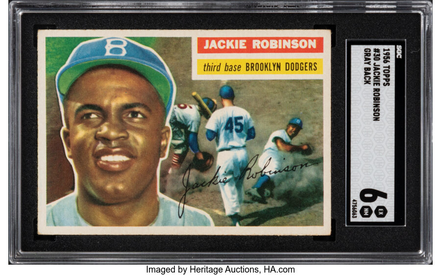 1956 Topps Jackie Robinson (Gray Back) #30 SGC EX-NM 6