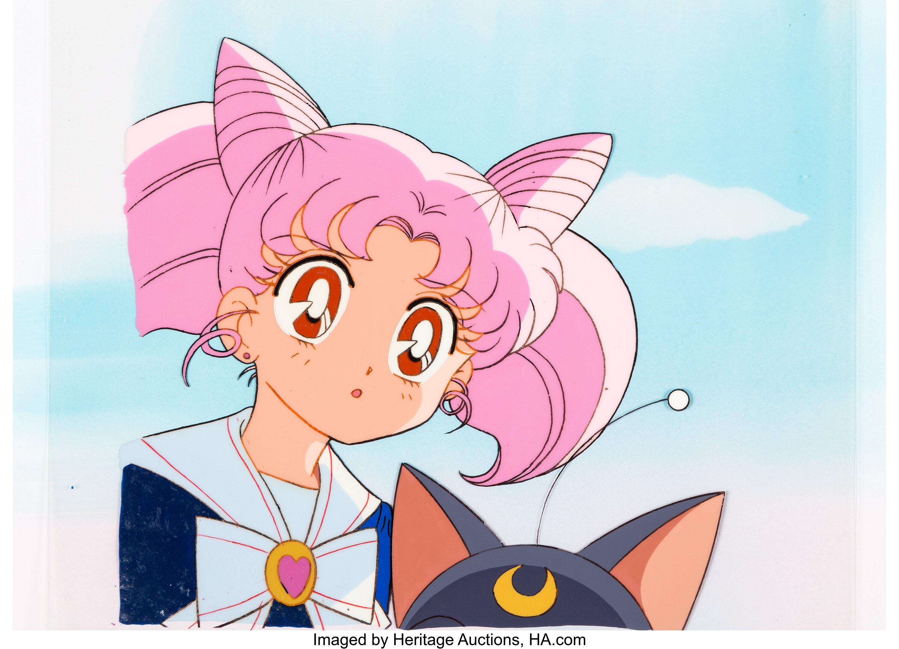 Sailor Moon Sailor Chibi Moon Production Cel Setup with Production ...