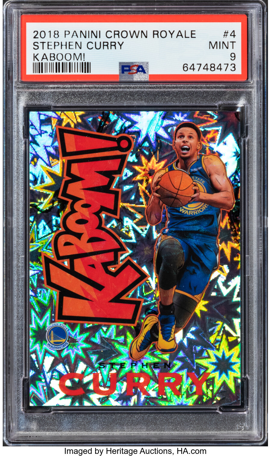 2018 Panini Crown Royale Stephen Curry (Kaboom!) #4 PSA Mint 9