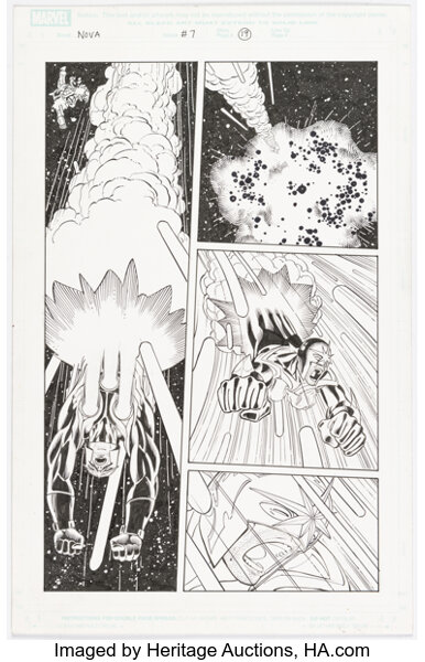 Original Comic Art:Story Page, Sean Chen and Scott Hanna Nova #7 Story Page 19 Original Art (Marvel, 2007)....