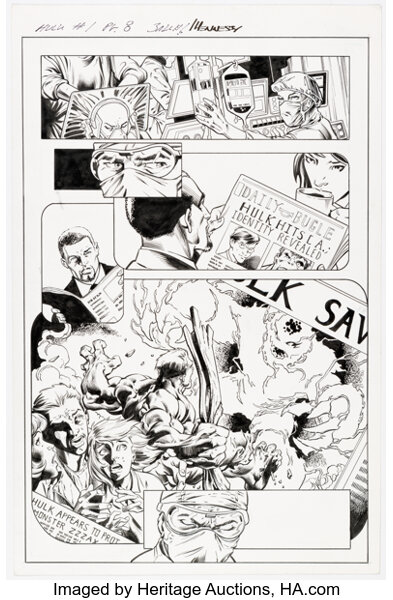 Original Comic Art:Story Page, Mark Bagley and Andrew Hennessy Hulk #1 Story Page 8 Original Art (Marvel, 2014)....