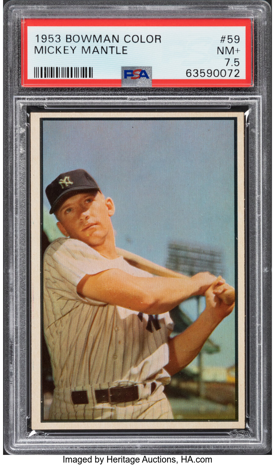 1953 Bowman Color Mickey Mantle #59 PSA NM+ 7.5