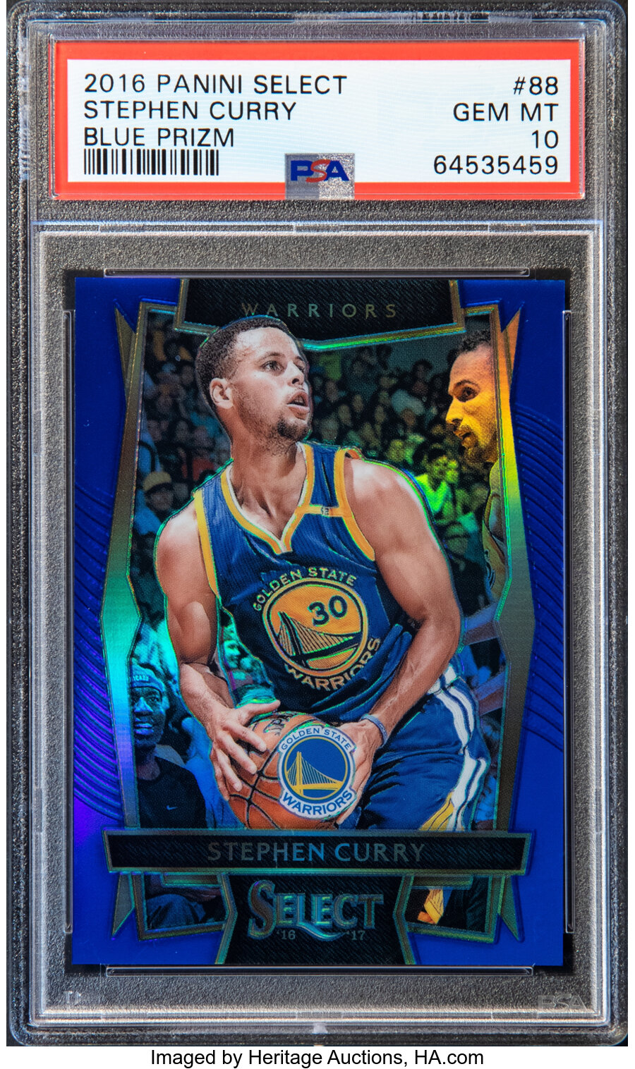 2016 Panini Select Stephen Curry (Concourse-Blue Prizm) #88 PSA Gem Mint 10 - #'d 19/299