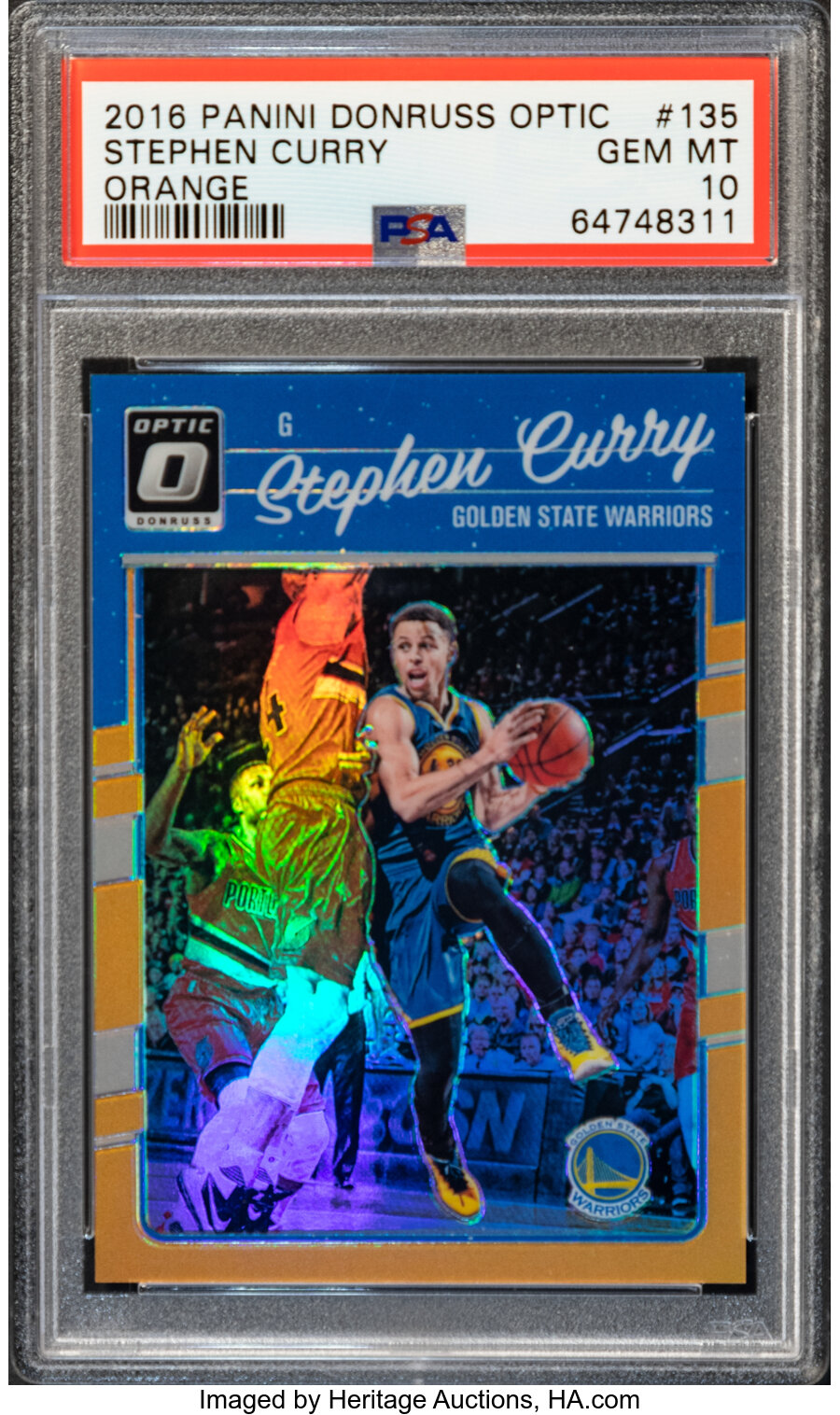 2016 Panini Donruss Optic Stephen Curry (Orange) #135 PSA Gem Mint 10 - #'d 46/199