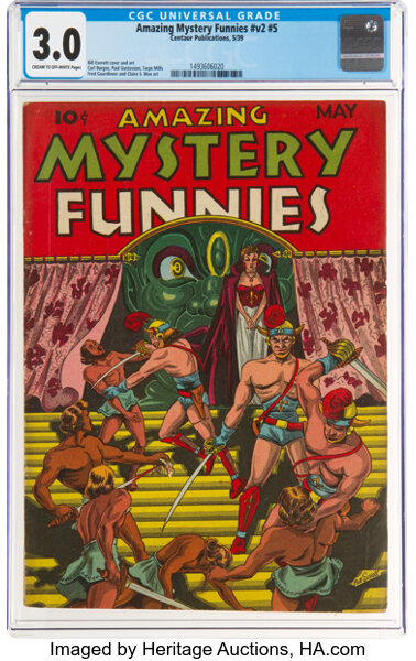 Golden Age (1938-1955):Adventure, Amazing Mystery Funnies V2#5 (Centaur, 1939) CGC GD/VG 3.0 Cream to off-white pages....