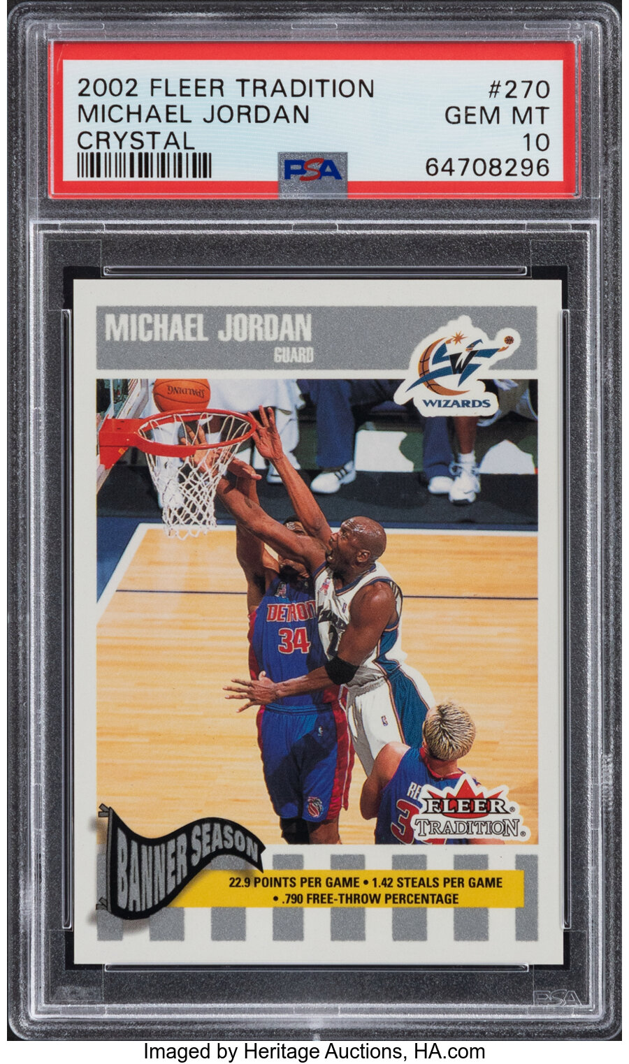 2002 Fleer Tradition Michael Jordan (Crystal) #270 PSA Gem Mint 10 - #'d 108/199