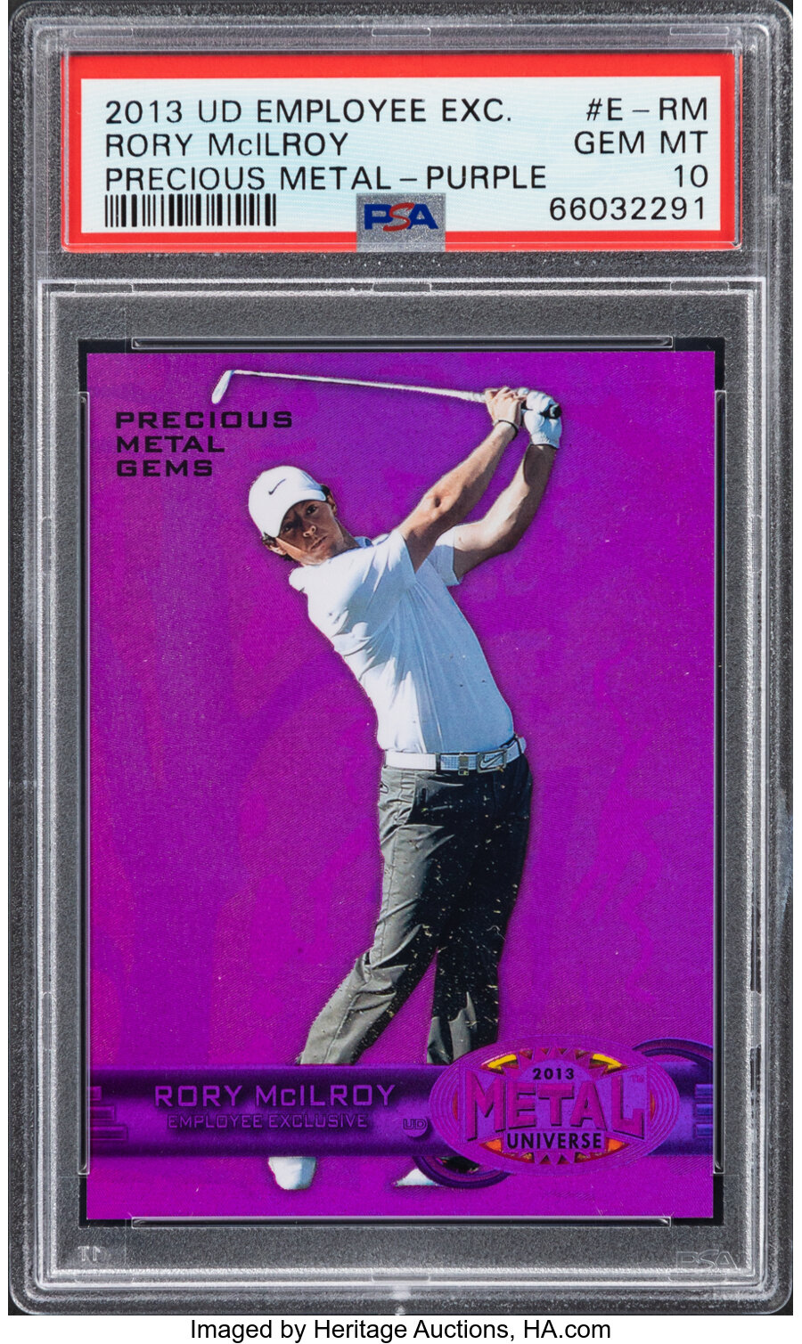 2013 Upper Deck Employee Exclusive Rory McIlroy (Fleer Precious Metal Gems-Purple) #E-RM PSA Gem Mint 10 - #'d 88/125