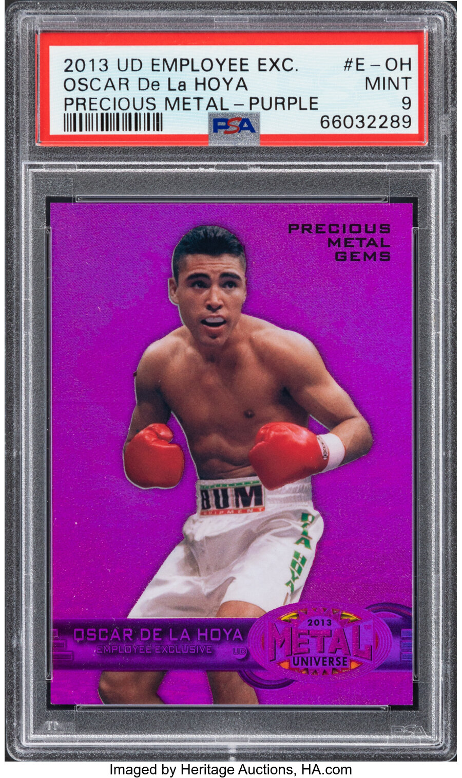 2013 Upper Deck Employee Exclusive Oscar De La Hoya (Fleer Precious Metal Gems-Purple) #E-OH PSA Mint 9 - #'d 88/125