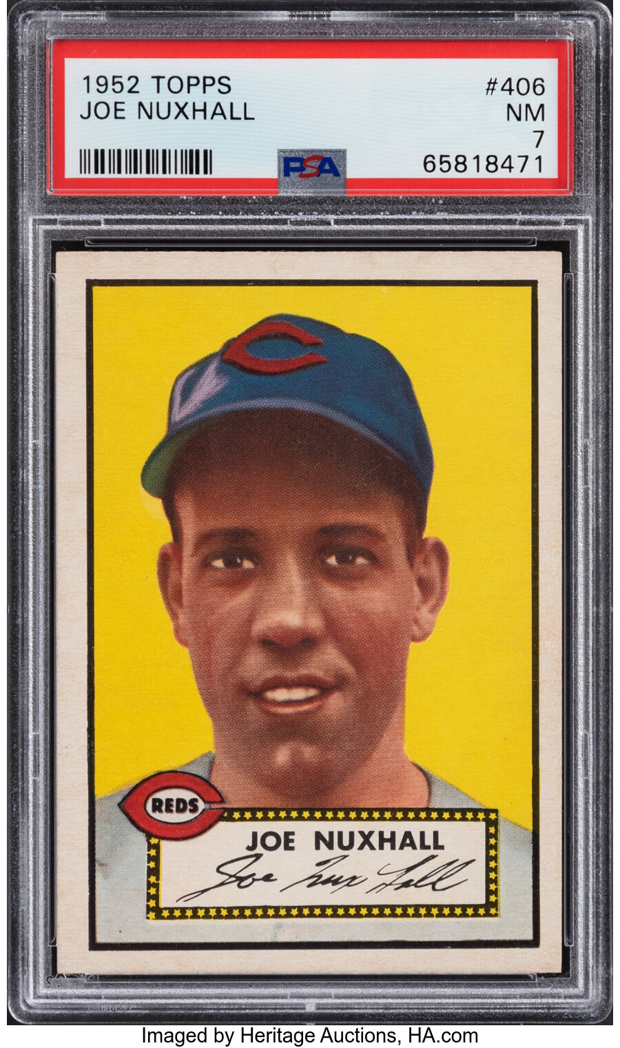 1952 Topps Joe Nuxhall Rookie #406 PSA NM 7