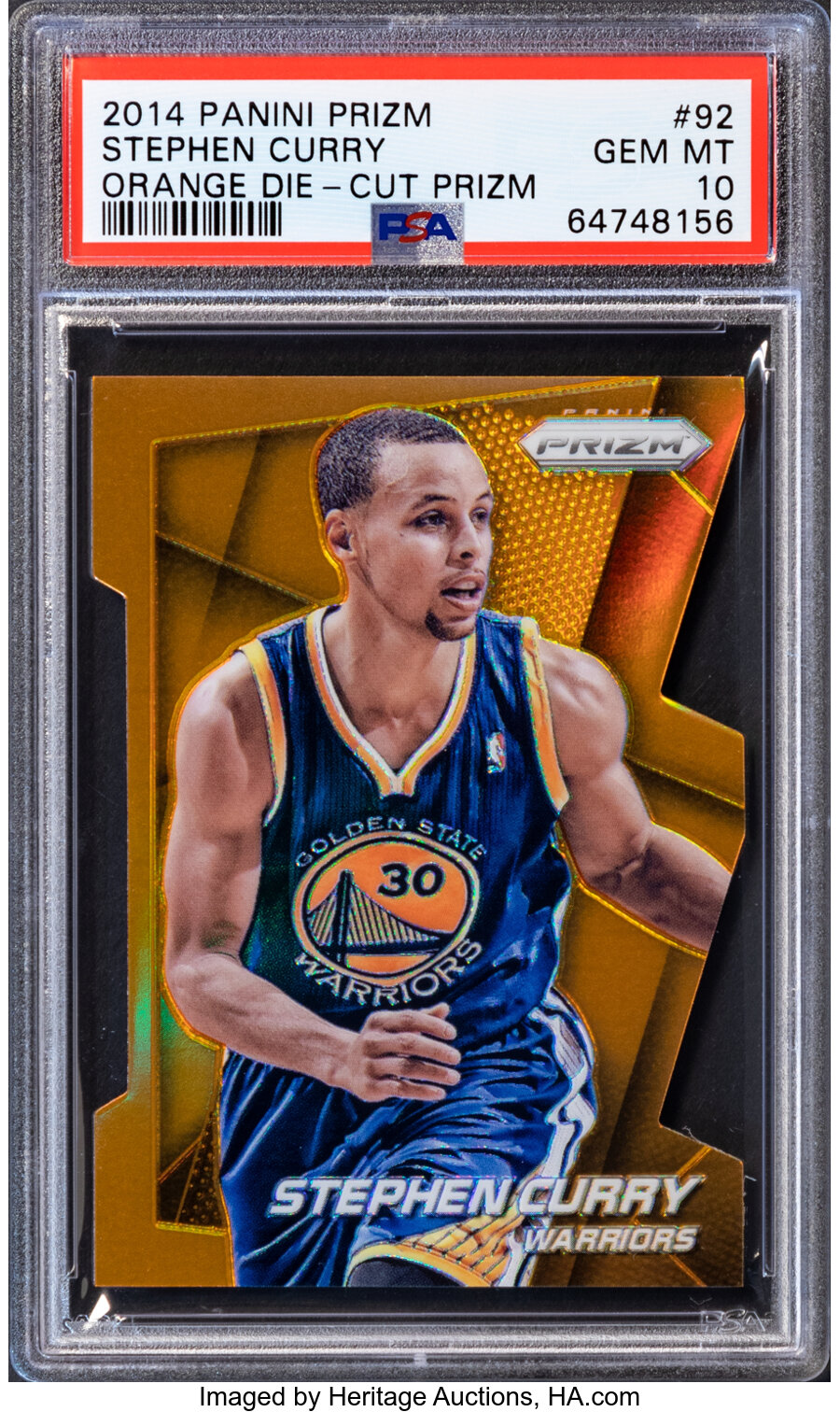 2014 Panini Prizm Stephen Curry (Orange Die-Cut Prizm) #92 PSA Gem Mint 10 - #'d 17/139