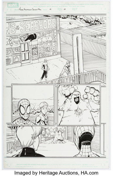 Original Comic Art:Story Page, Patrick Scherberger and Norman Lee Marvel Adventures Spider-Man #4 Story Page 13 Original Ar...