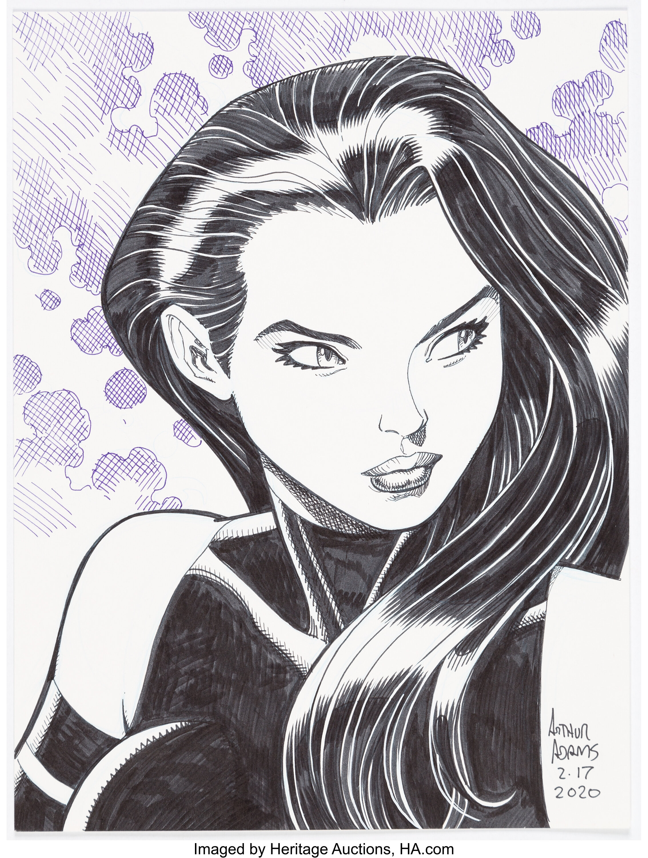 Arthur Adams - Psylocke Illustration Original Art (2020).... | Lot ...