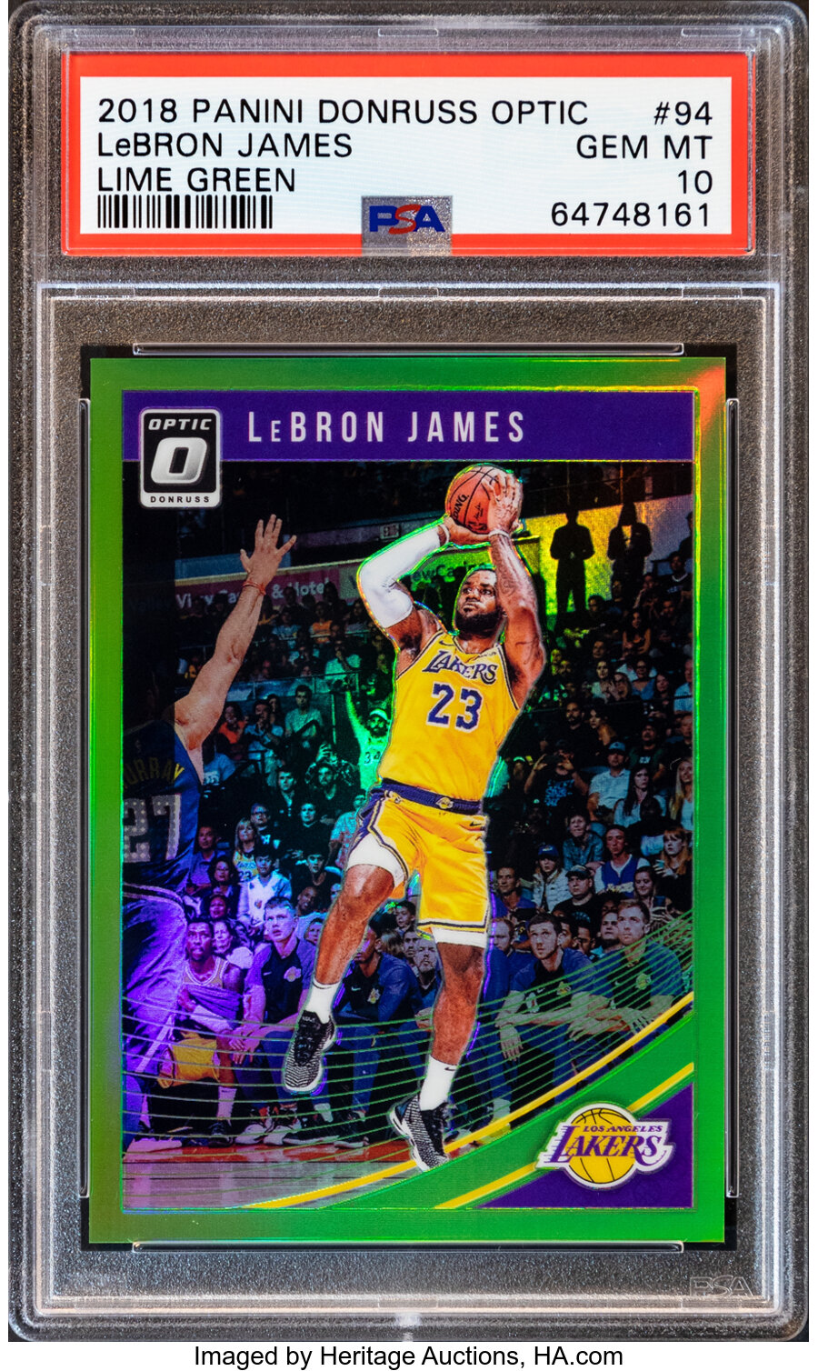 2018 Panini Donruss Optic LeBron James (Lime Green) #94 PSA Gem Mint 10 - #'d 47/149