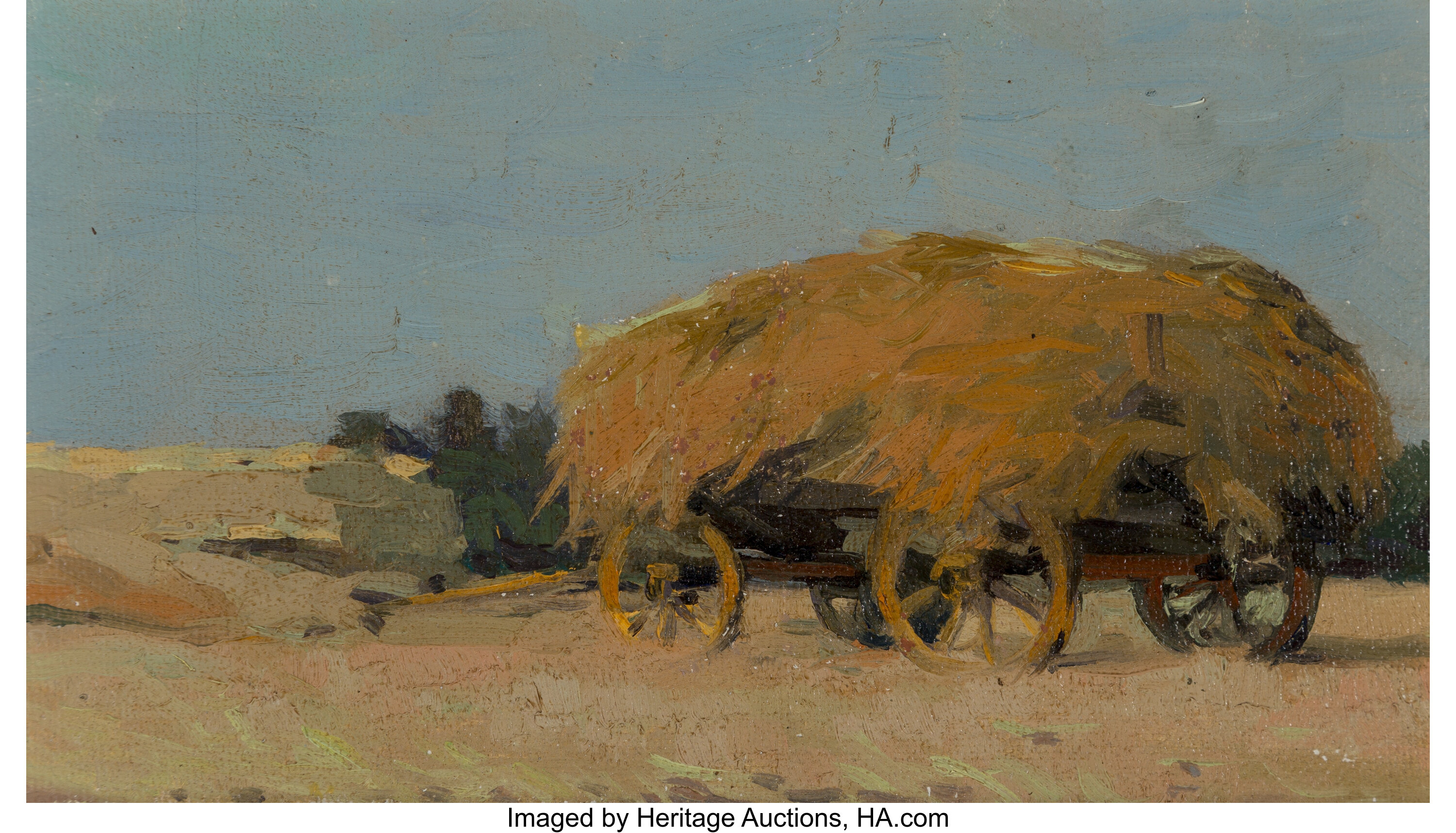 Edward G. Eisenlohr (American, 1872-1961). Haywagon. Oil on canvas ...