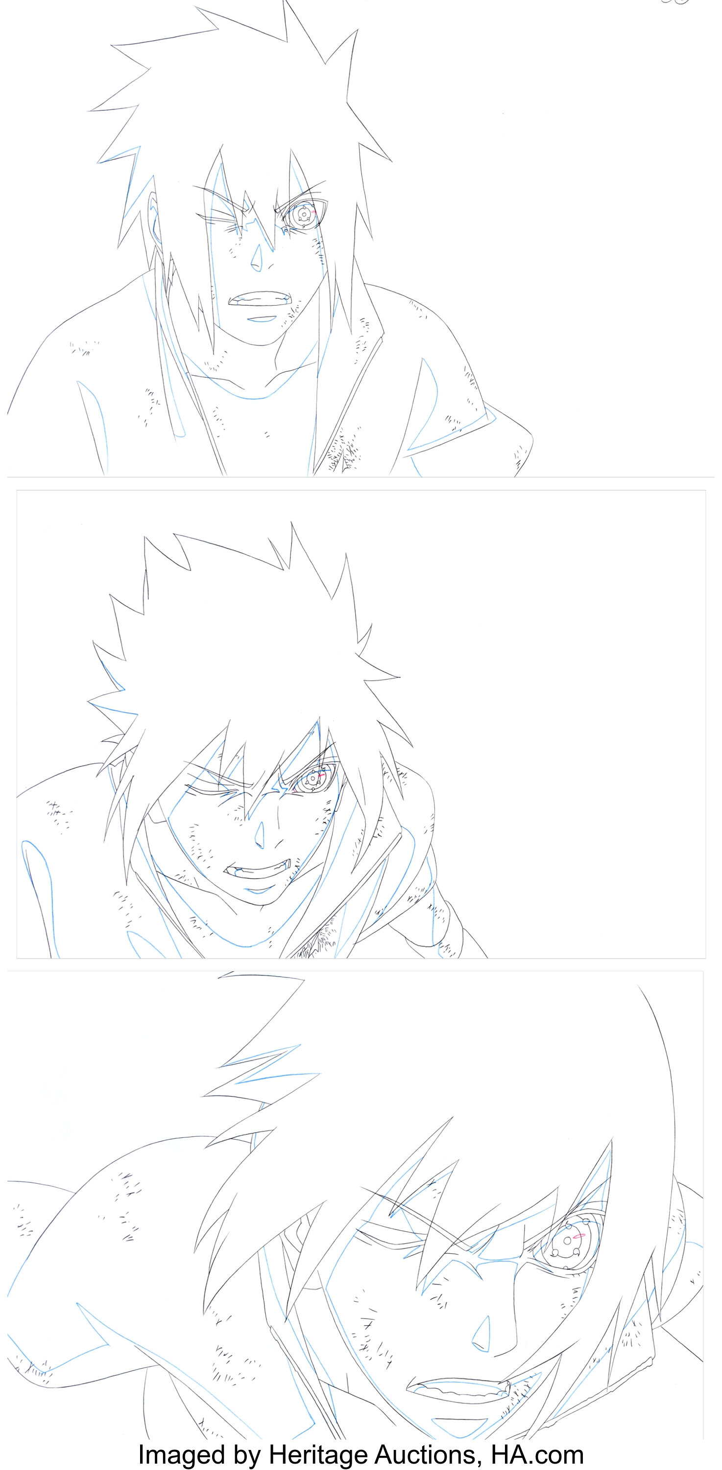 Naruto: Shippuden Sasuke Uchiha Animation and Effects Drawing | Lot ...